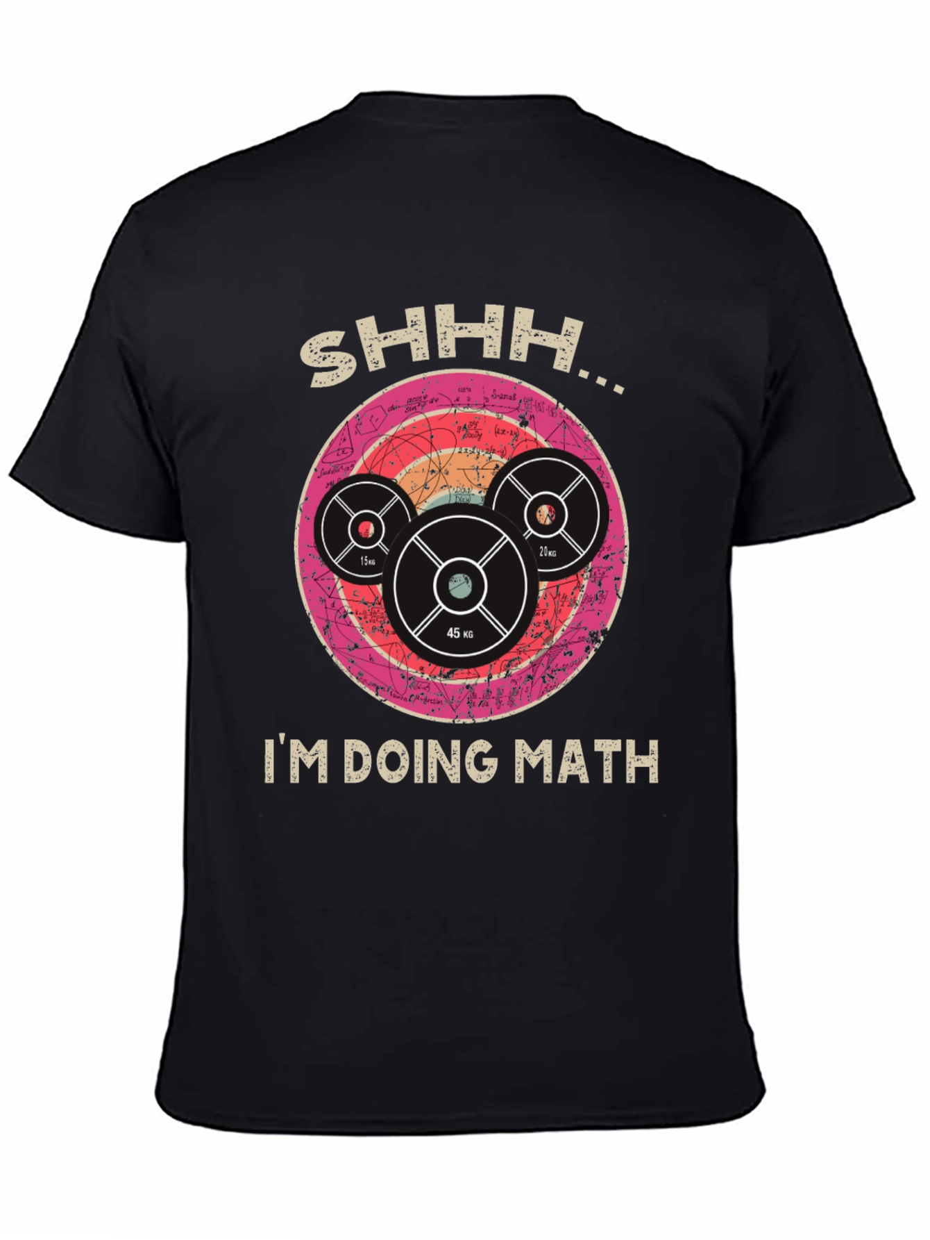 Black Shhh I'm Doing Math Gym Weightlifting T-Shirt view 4