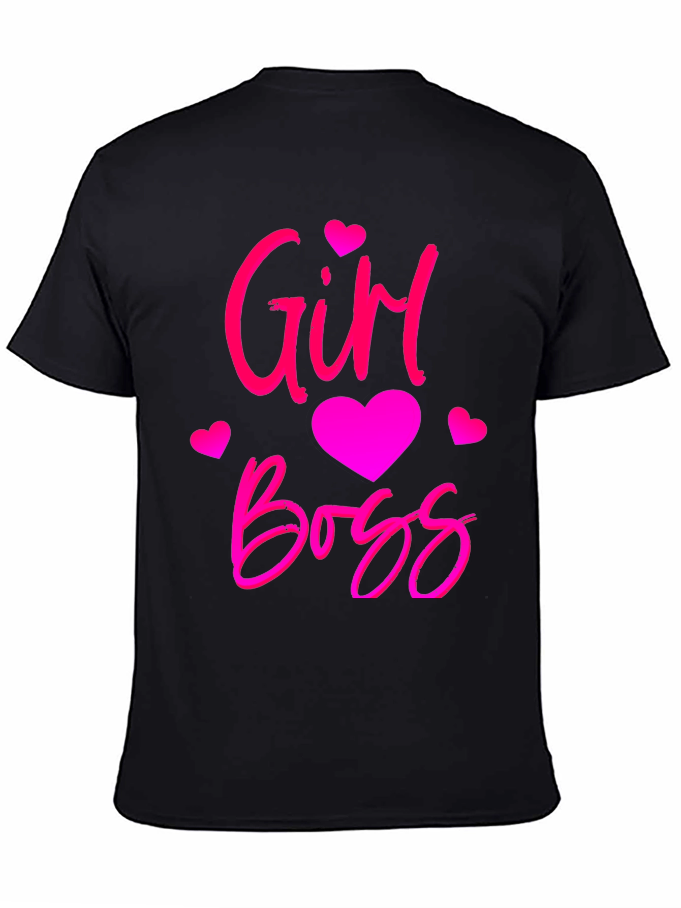 Black Girl Boss Black T-Shirt with Pink Design view 4