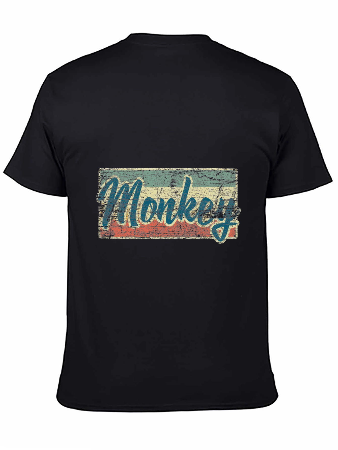 Black Vintage Monkey Graphic T-Shirt view 4
