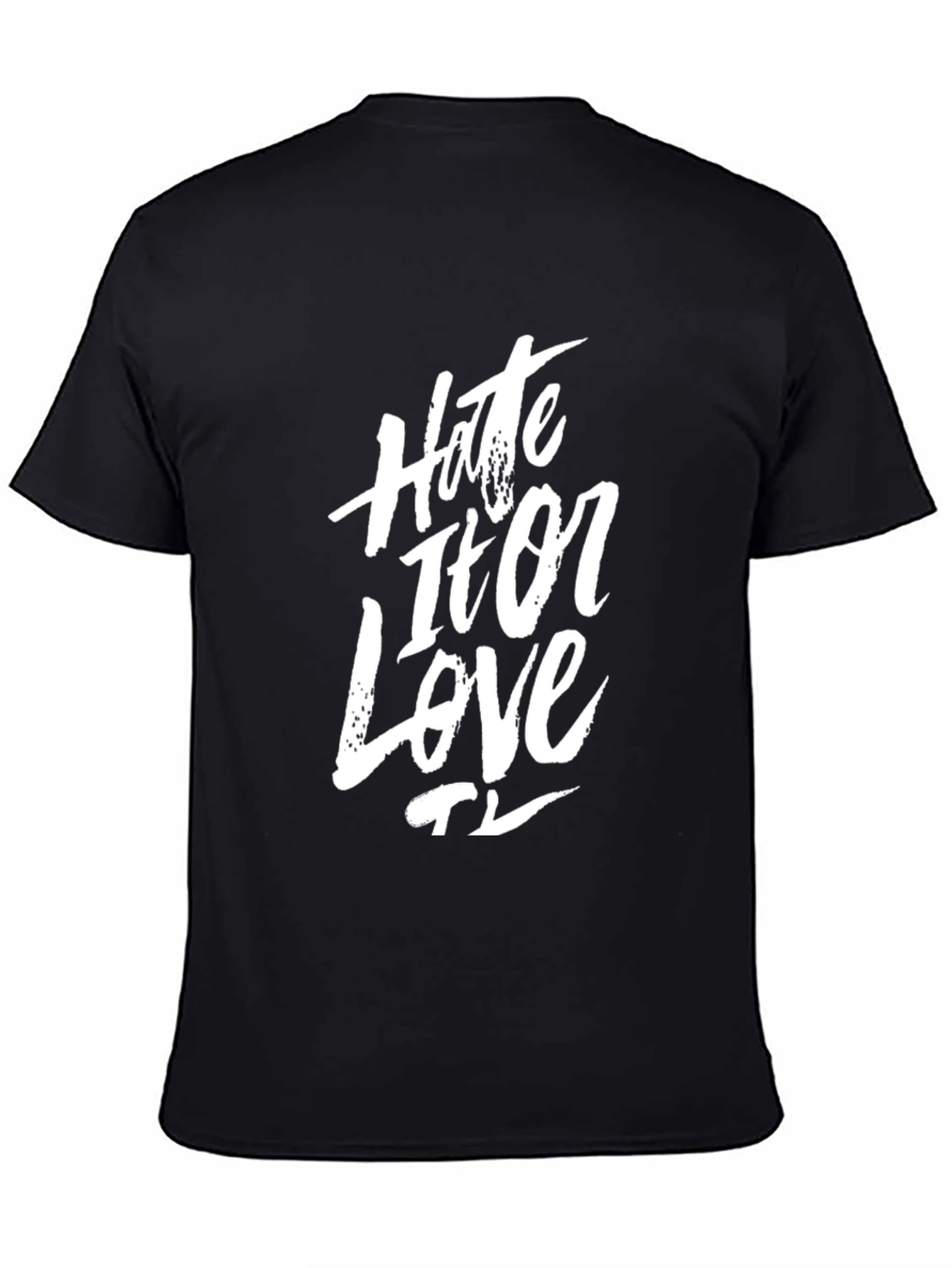 Black Hate it or Love it Graphic Tee - Men's Black T-Shirt view 4
