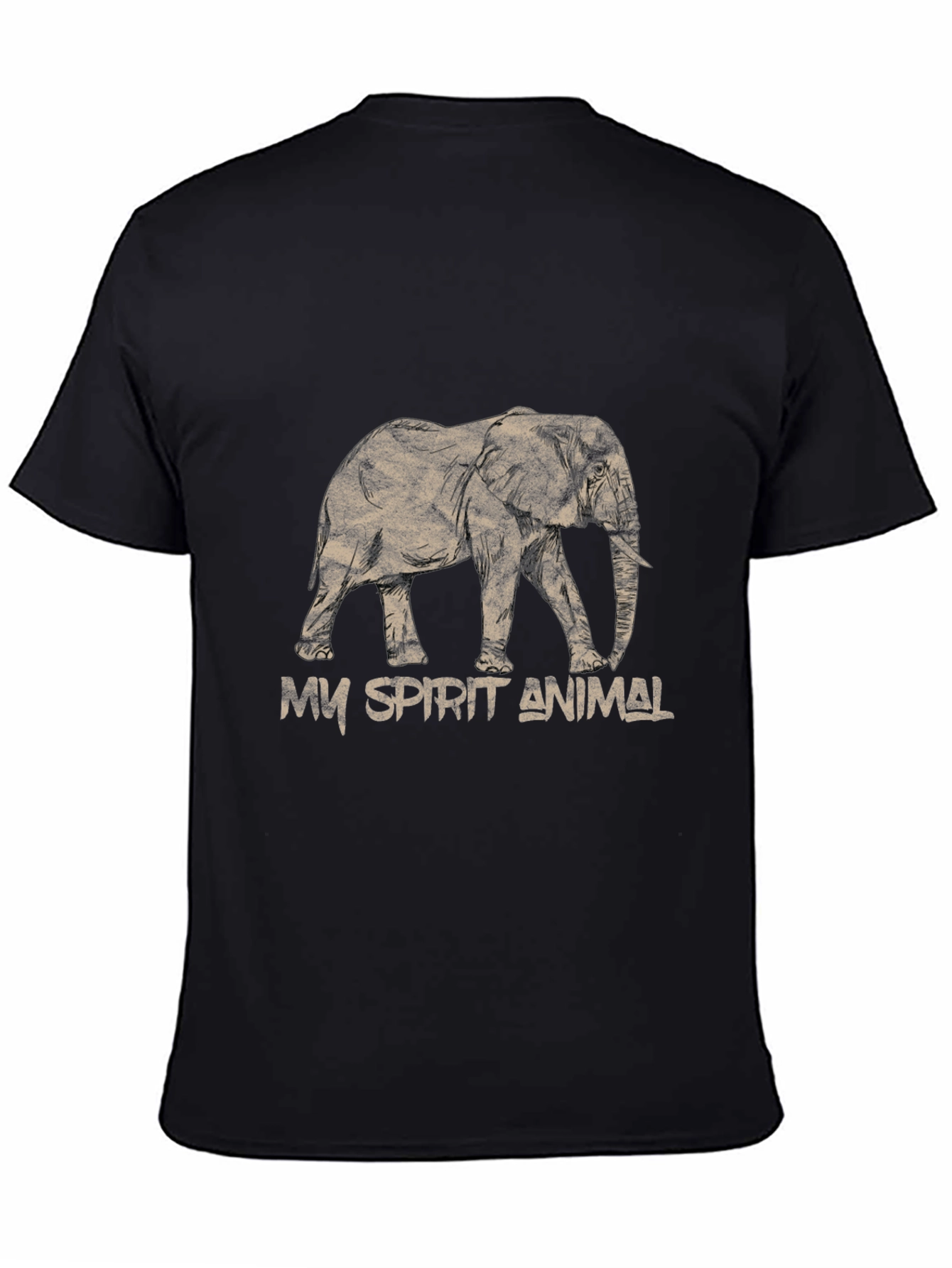 Black Elephant Spirit Animal T-Shirt view 4
