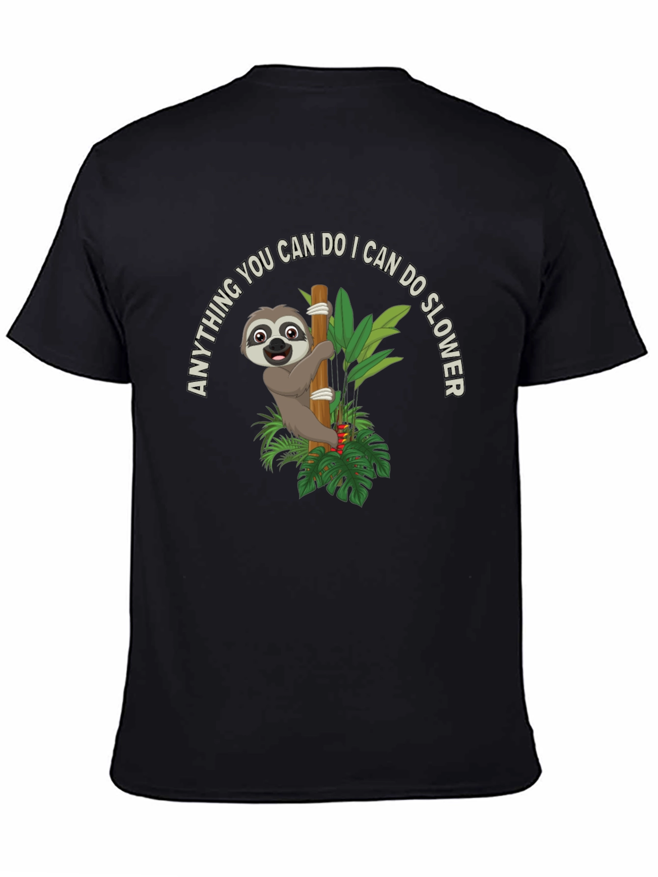 Black Sloth Graphic T-Shirt - Funny Slow Animal Tee view 4