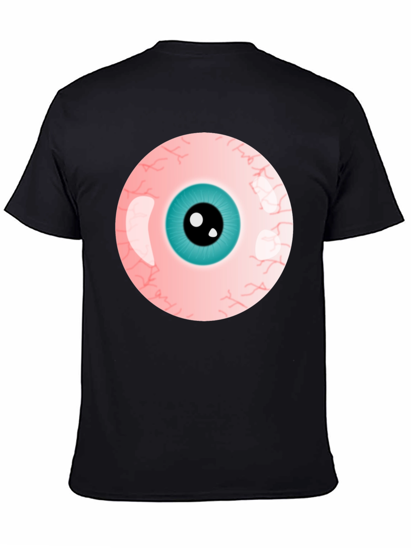 Black Eye-Catching Graphic Tee - Bold Eyeball Design view 4