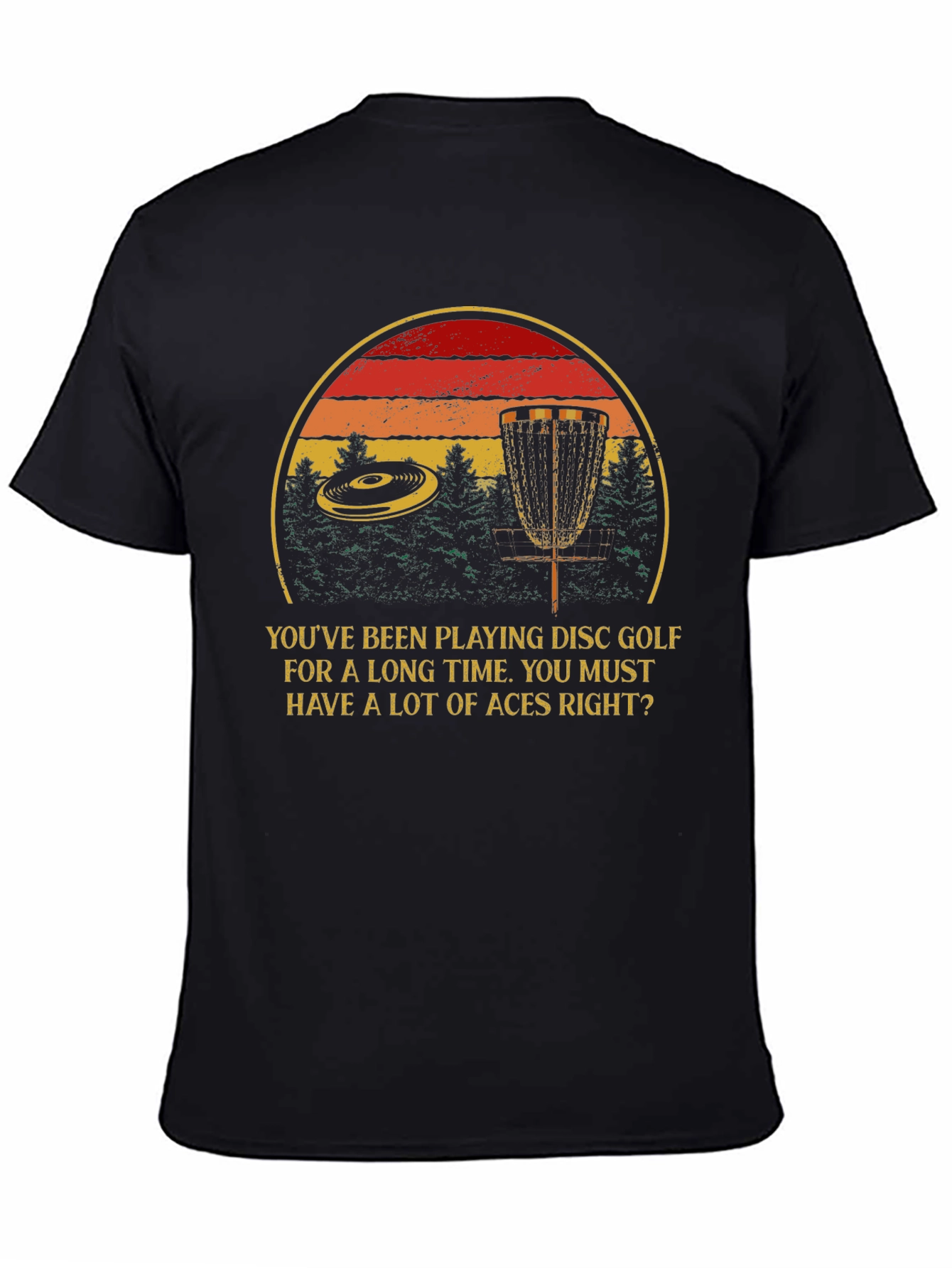 Disc Golf Aces T-Shirt - Retro Sunset Design - 4