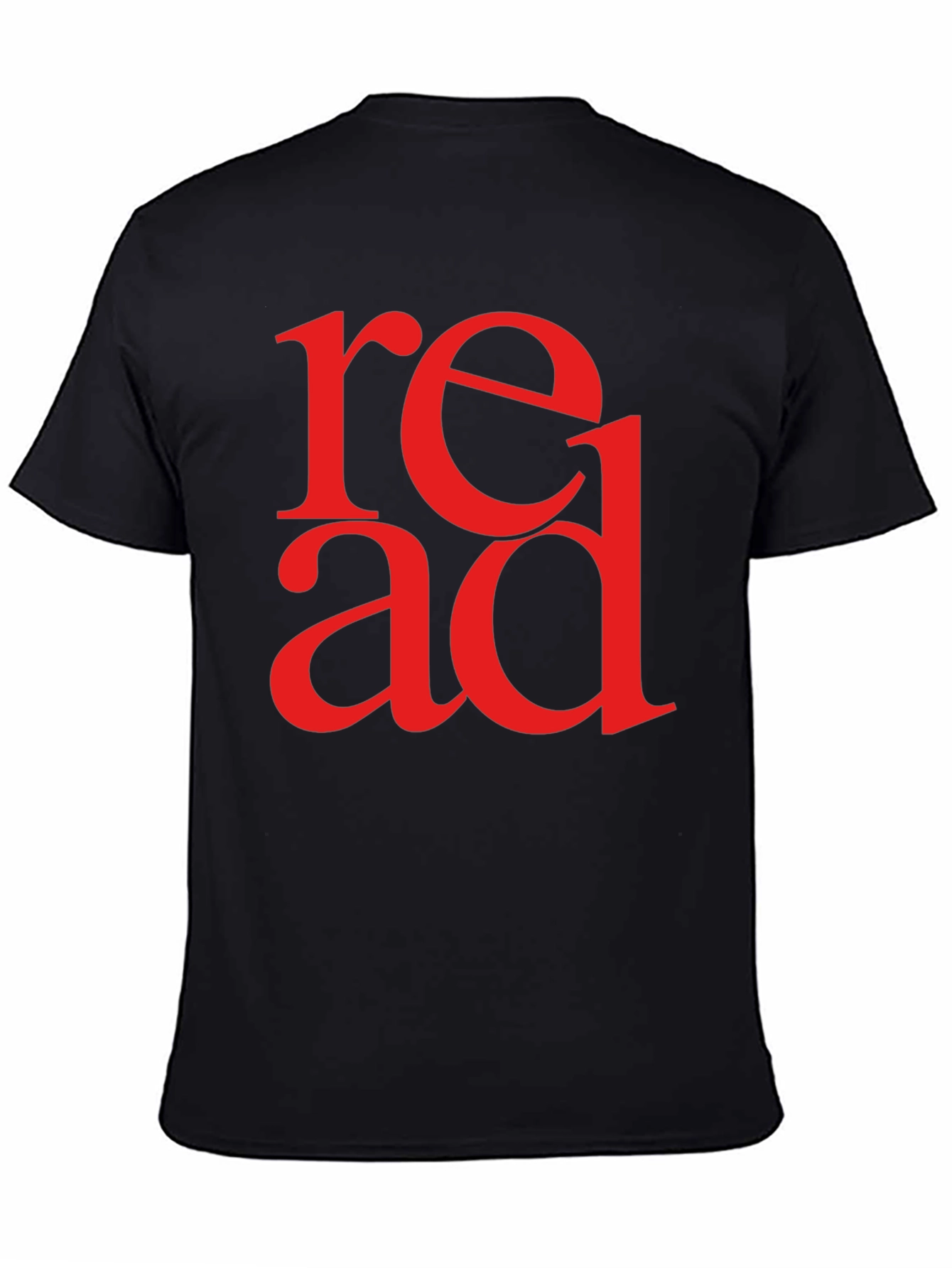 Black Read Graphic T-Shirt - Black Tee with Bold Red Lettering view 4