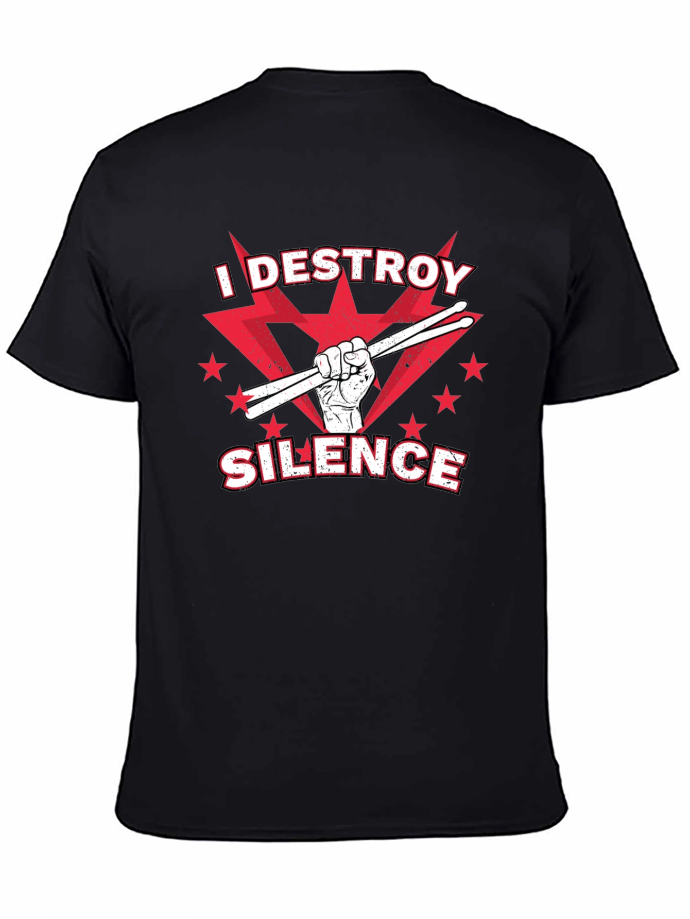 Destroy Silence T-Shirt - Drummer Graphic Tee - 4