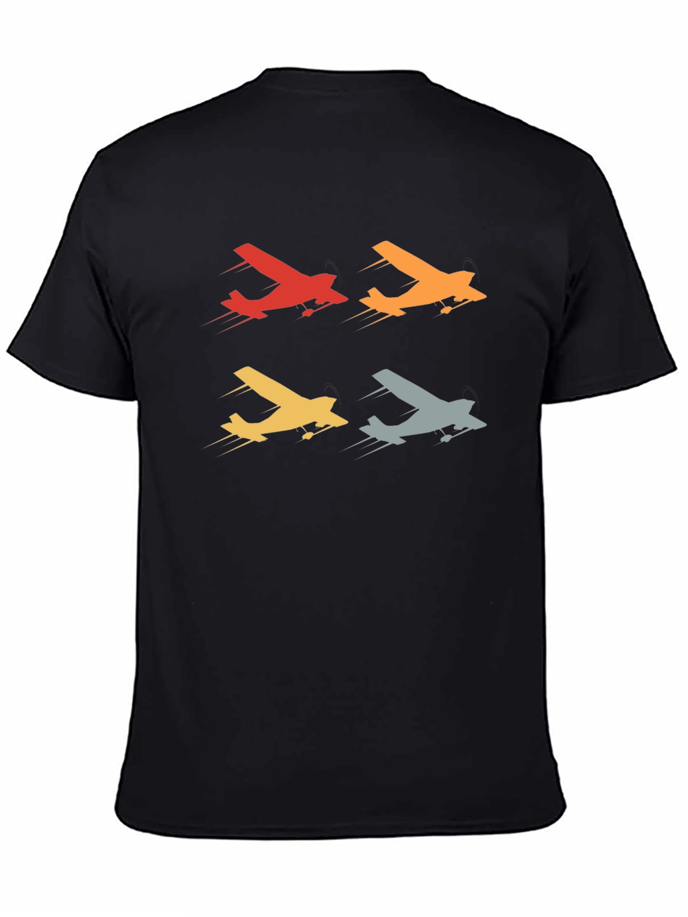 Black Retro Airplane T-Shirt - Vintage Aviation Design view 4
