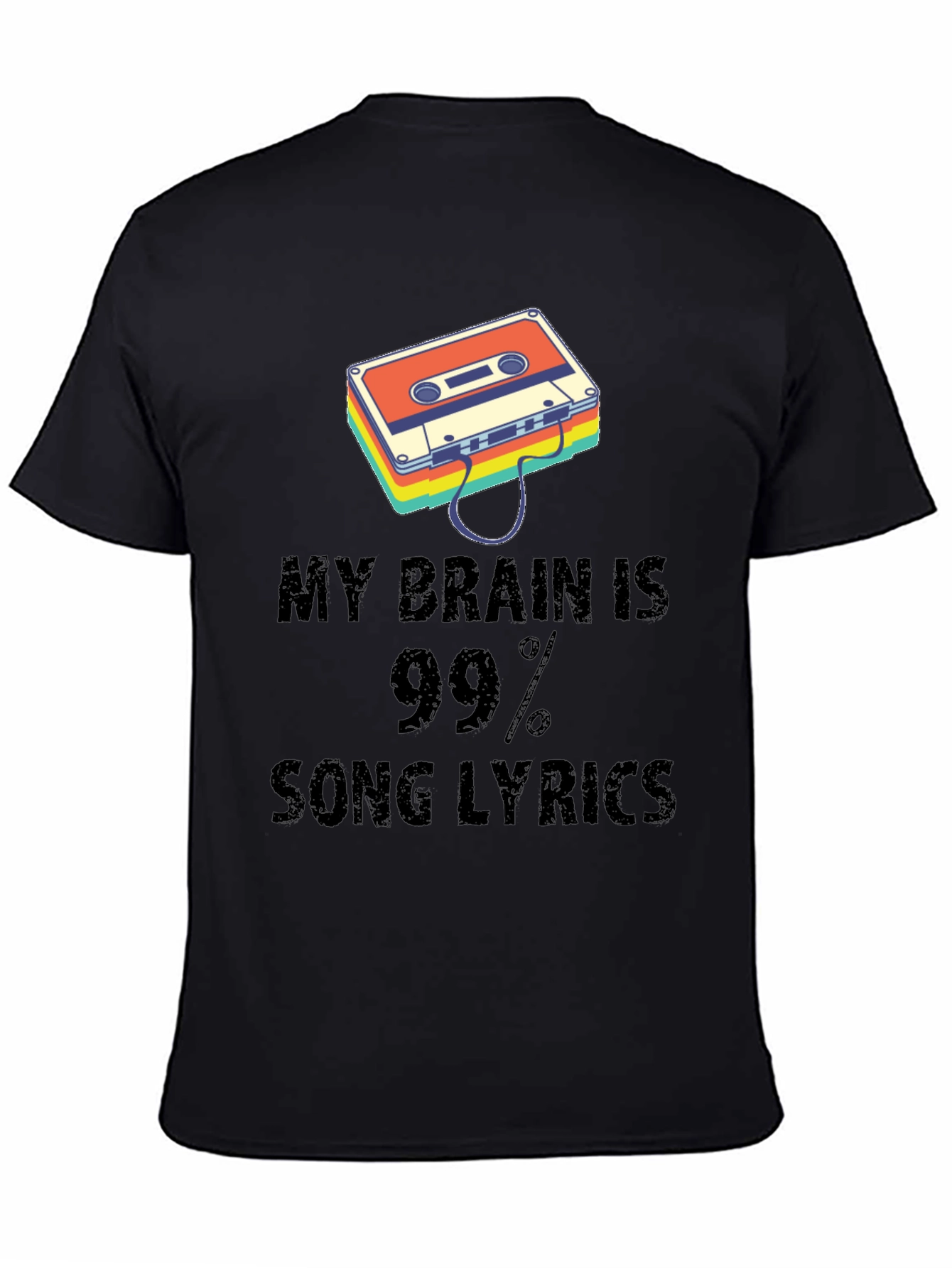 Black Song Lyrics Mindset T-Shirt view 4