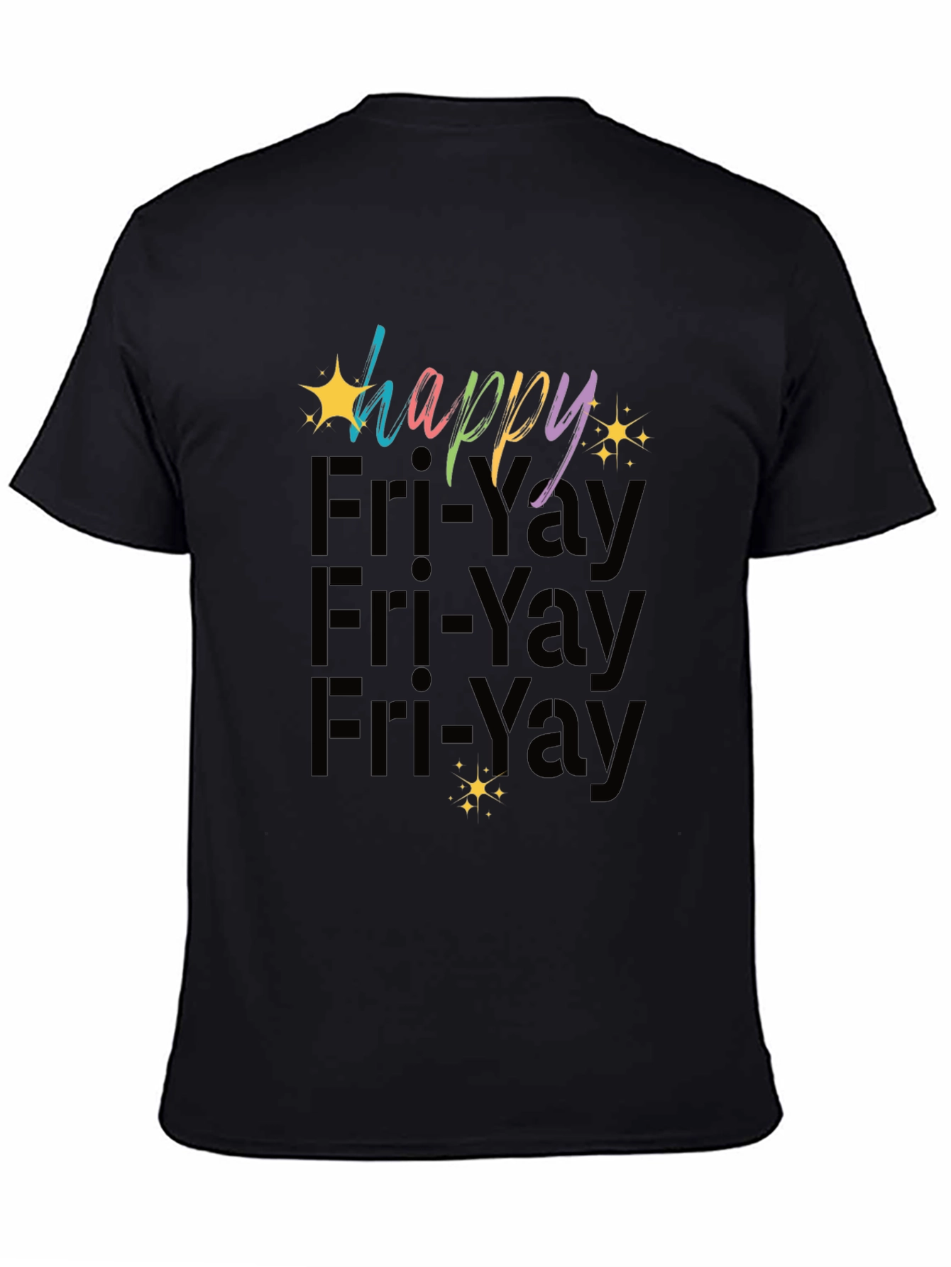 Black Happy Fri-Yay Graphic T-Shirt - Black view 4