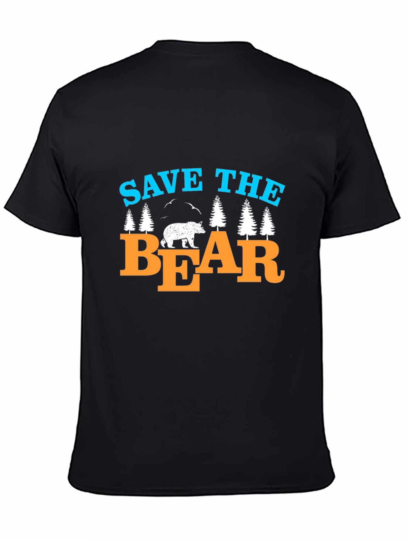 Black Save The Bear T-Shirt Black Graphic Tee view 4