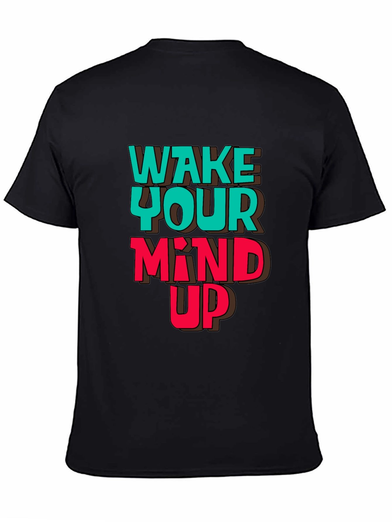 Black Wake Your Mind Up Graphic Tee - Black view 4