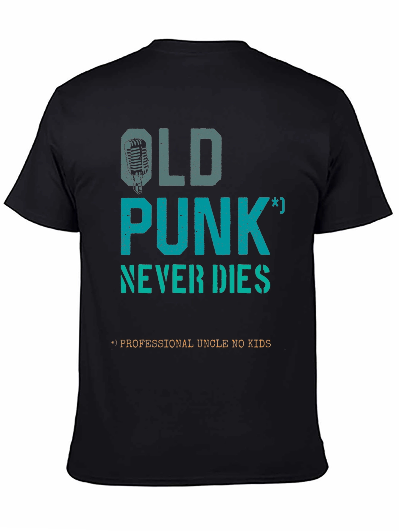 Black Old Punk Never Dies T-Shirt view 4