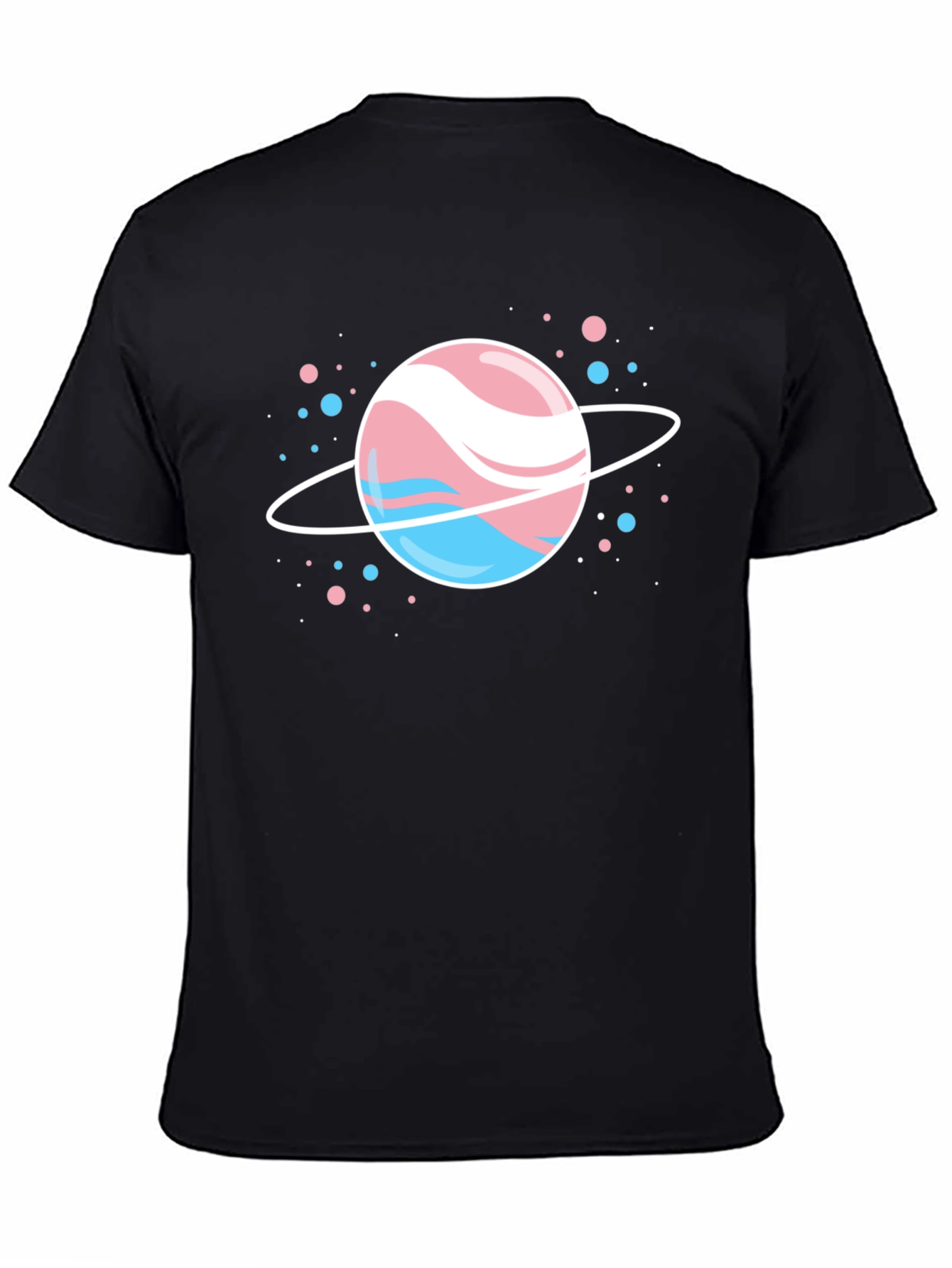 Black Transgender Pride Planet T-Shirt - Black view 4