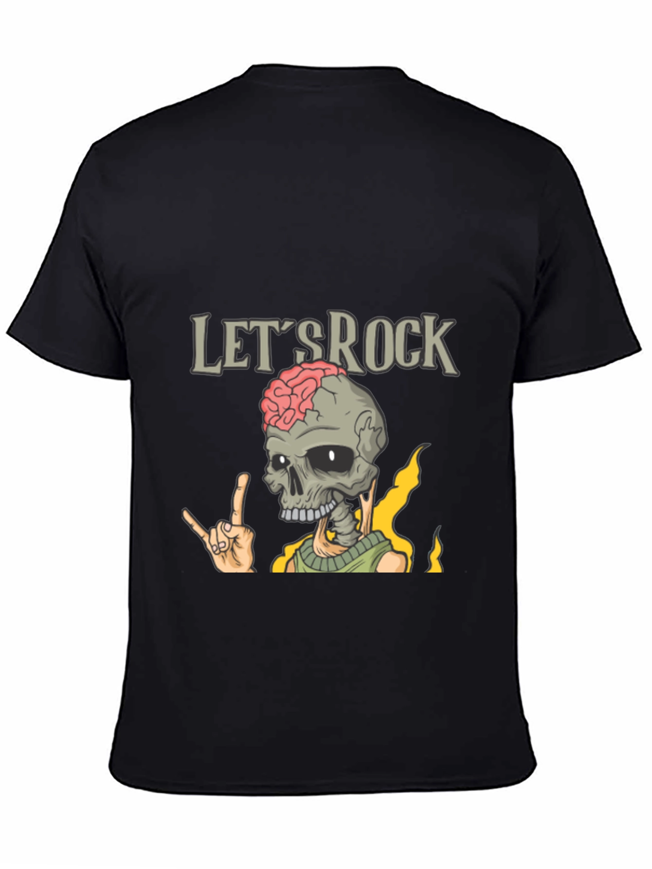 Black Let's Rock Skeleton T-Shirt view 4