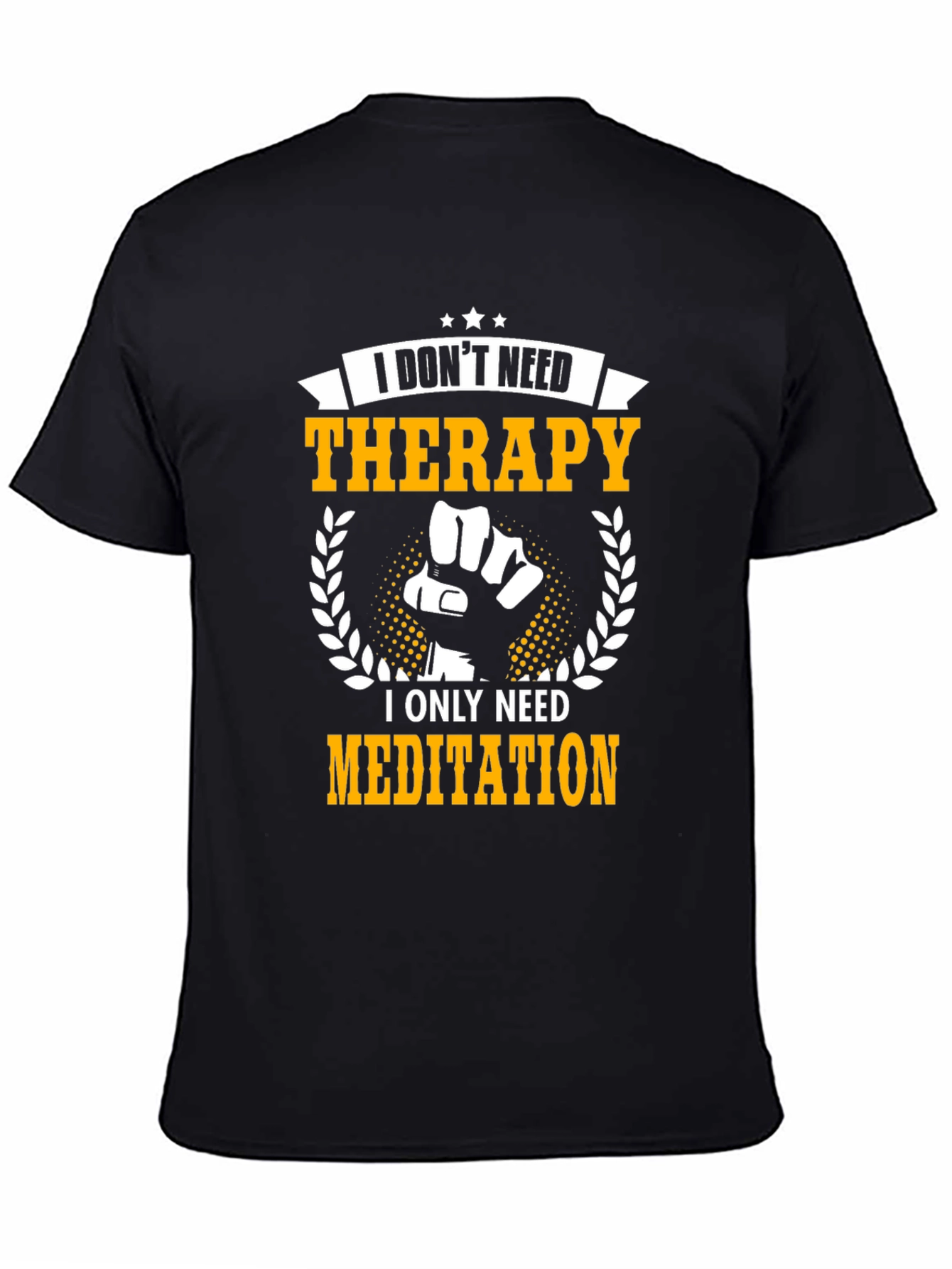 Black Therapy Meditation Graphic T-Shirt view 4