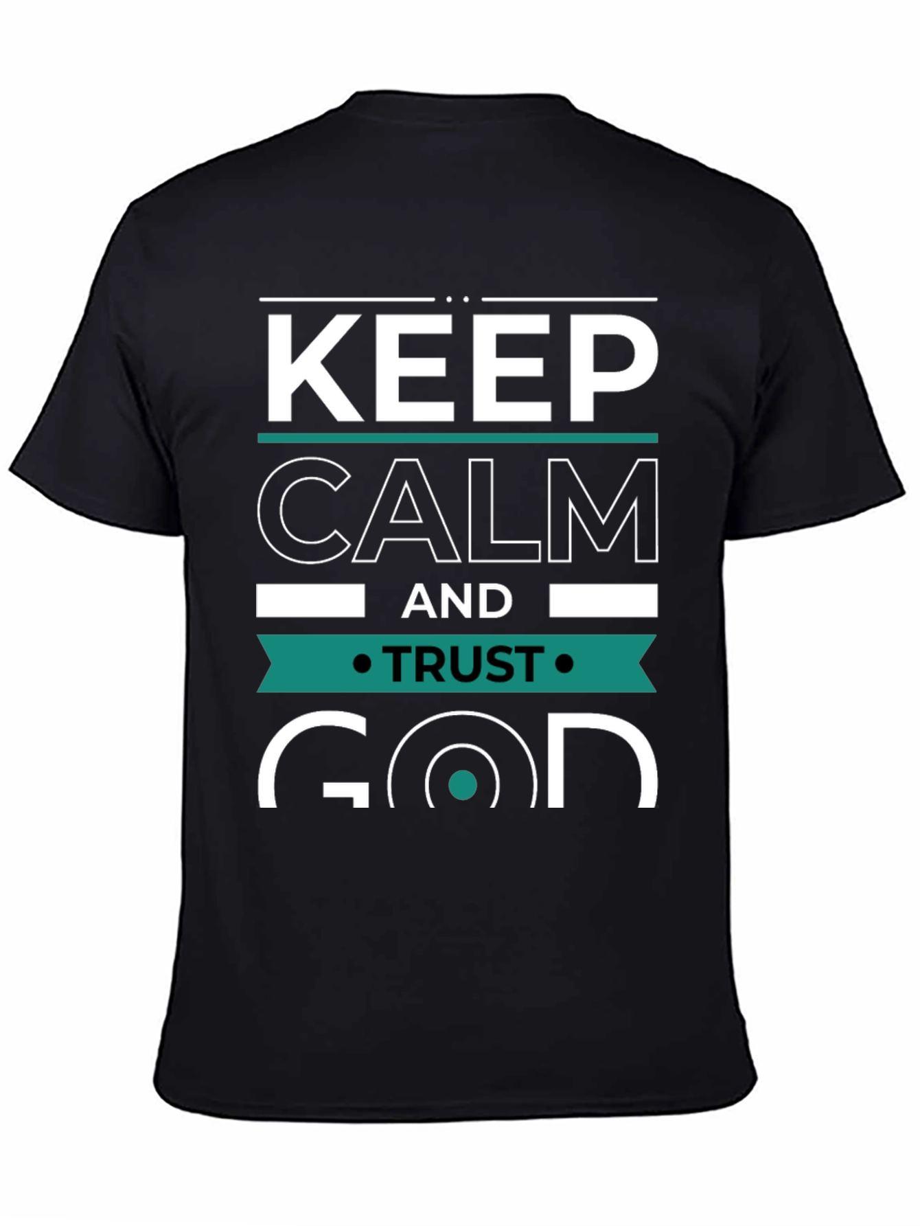 Black Keep Calm and Trust God Graphic Tee - Black view 4