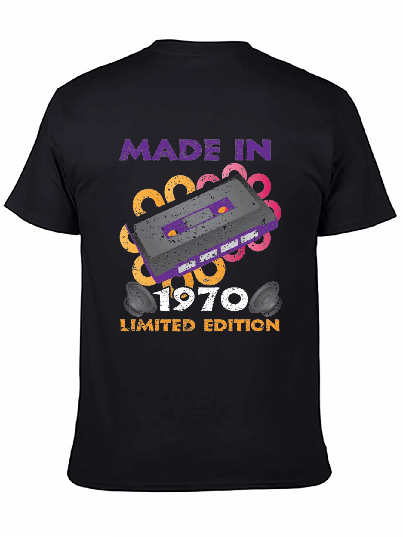 Black Made in 1970 Limited Edition Retro T-Shirt view 4