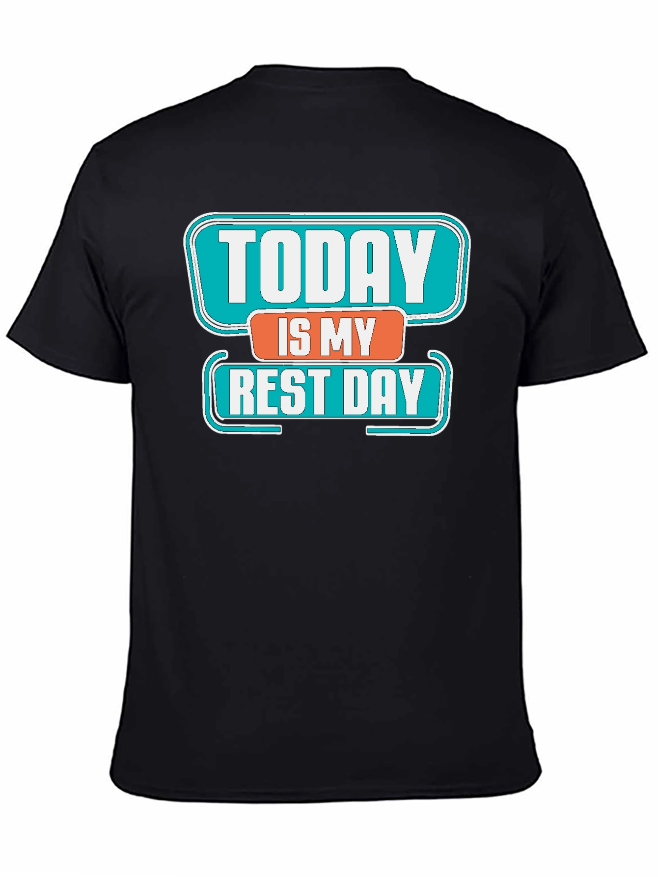 Black Today Is My Rest Day Graphic Tee - Black view 4