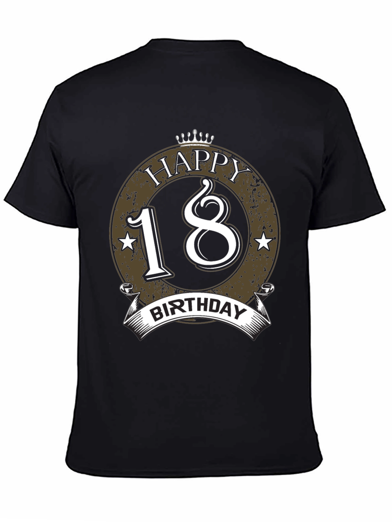 Black Happy 18th Birthday Black T-Shirt view 4