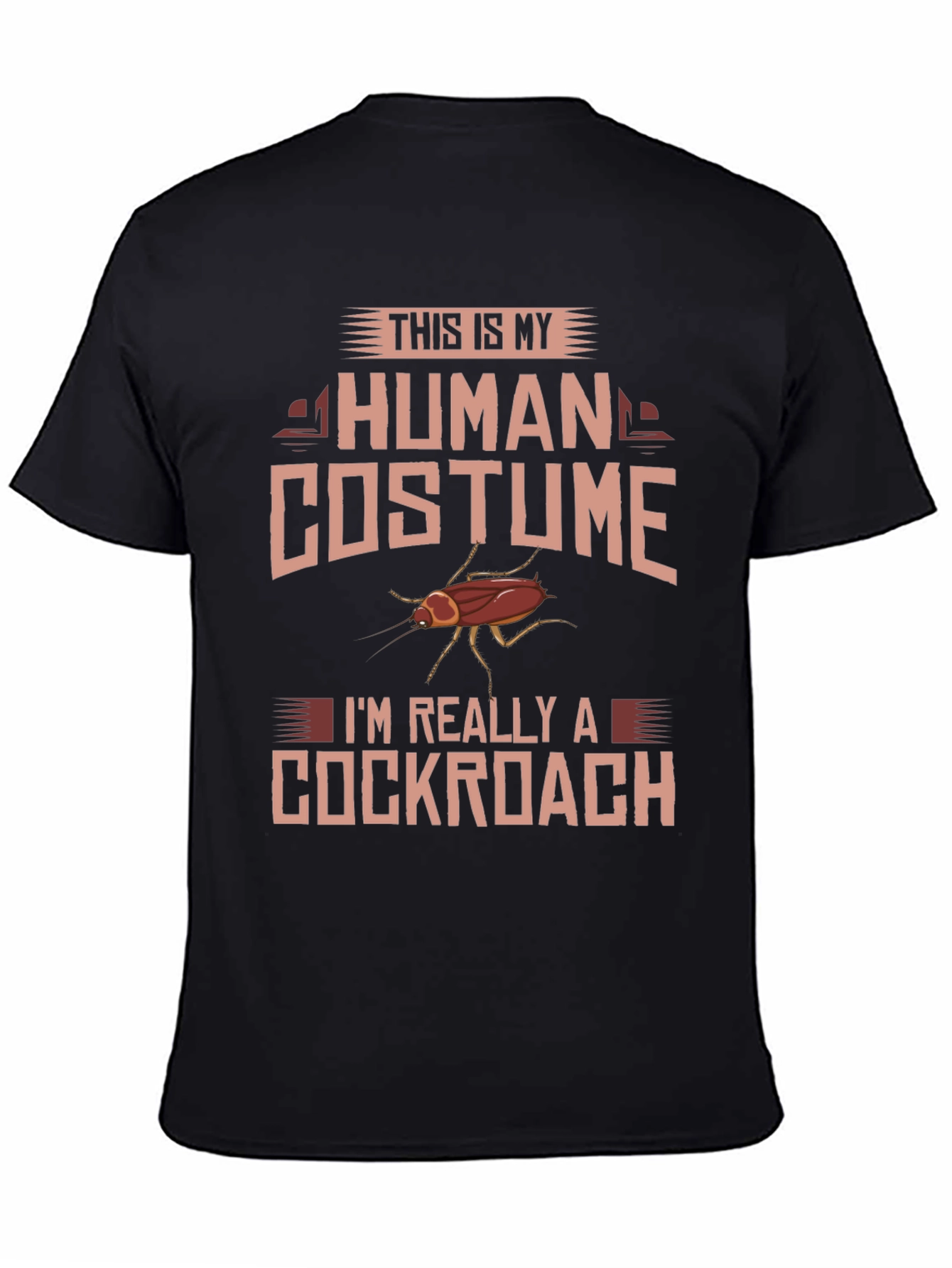 Black Human Costume Cockroach T-Shirt view 4
