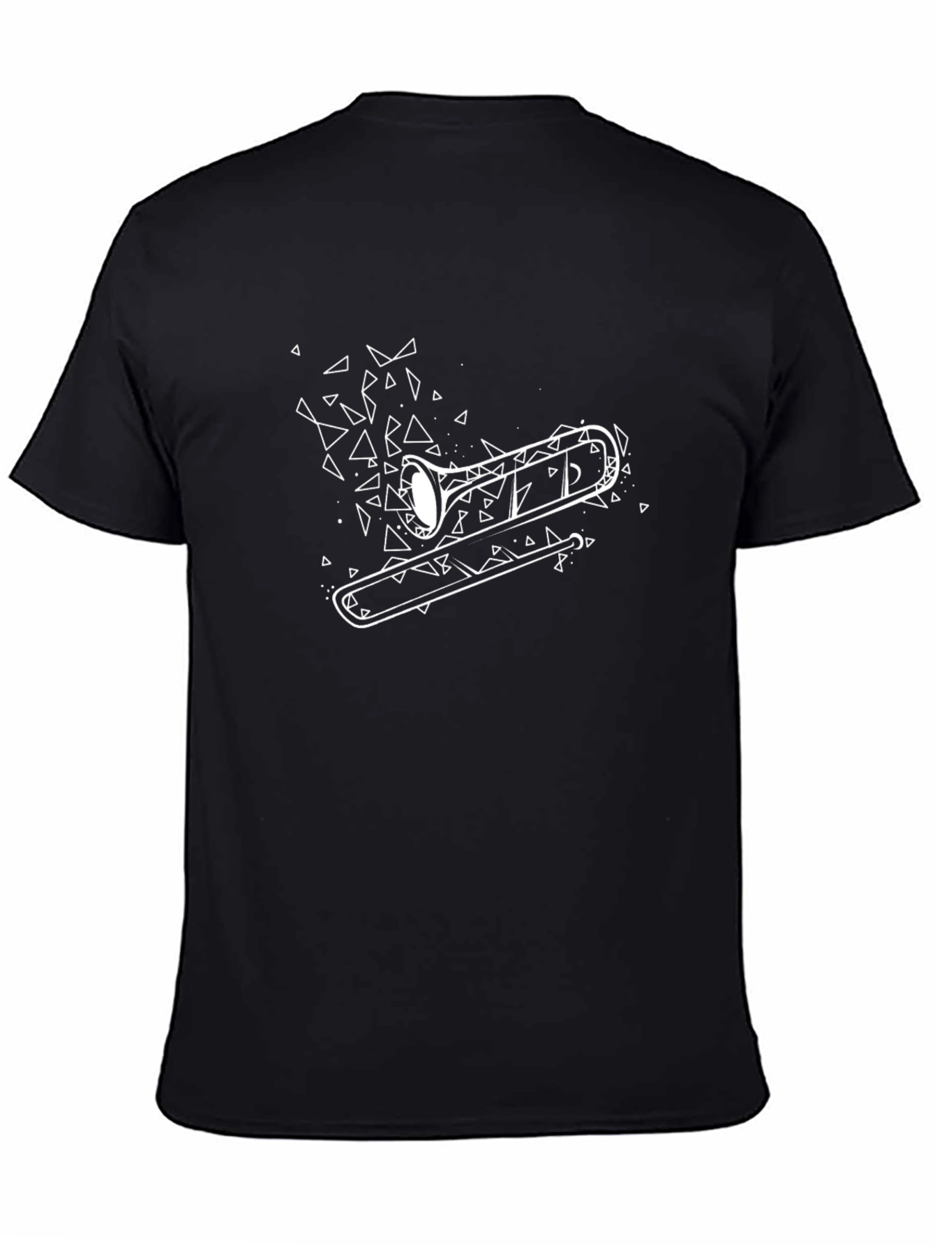 Black Geometric Trombone Graphic Tee view 4