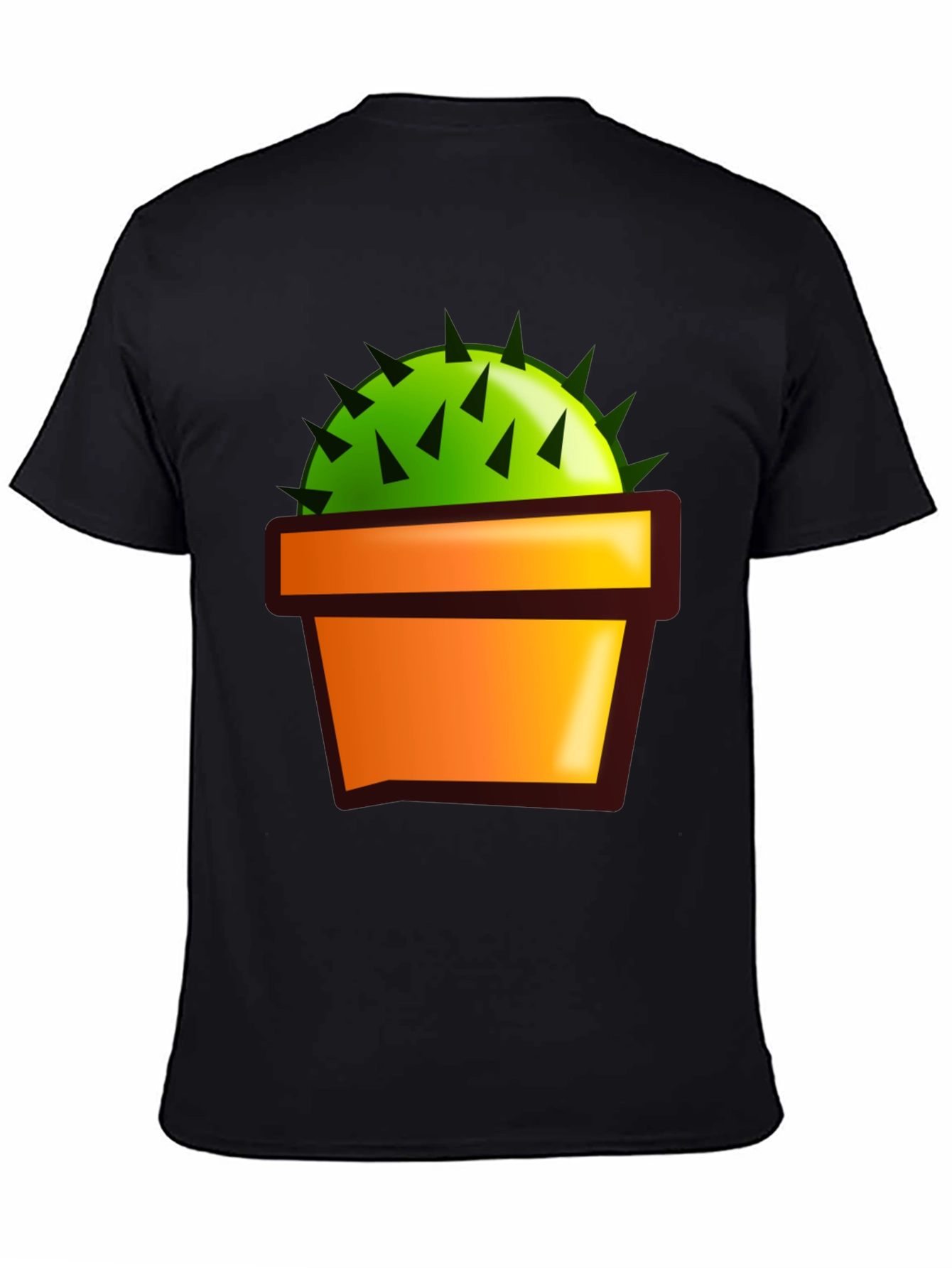 Black Cactus in Pot Graphic T-Shirt - Black view 4