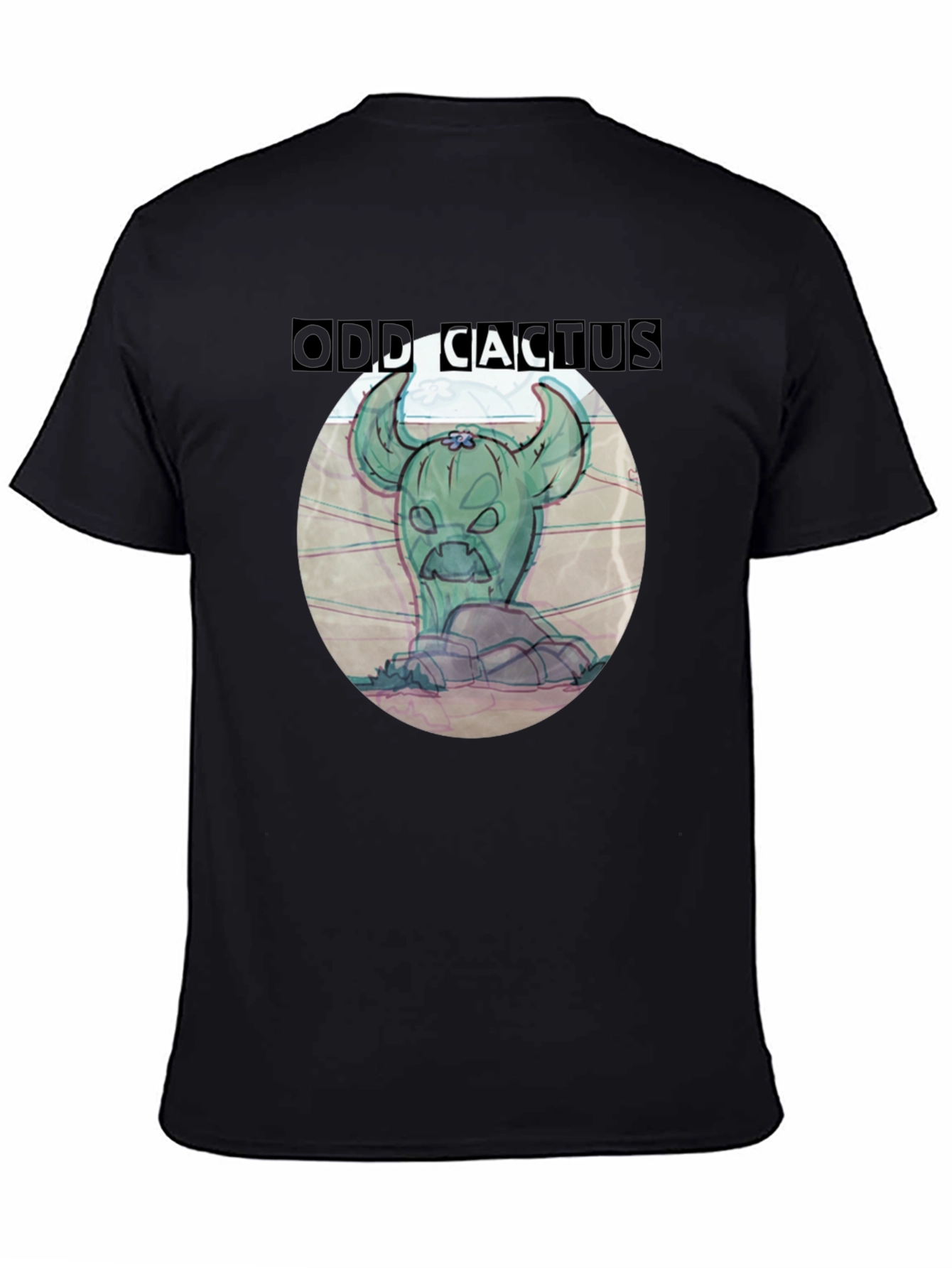 Black Odd Cactus Graphic Tee - Unique Design view 4