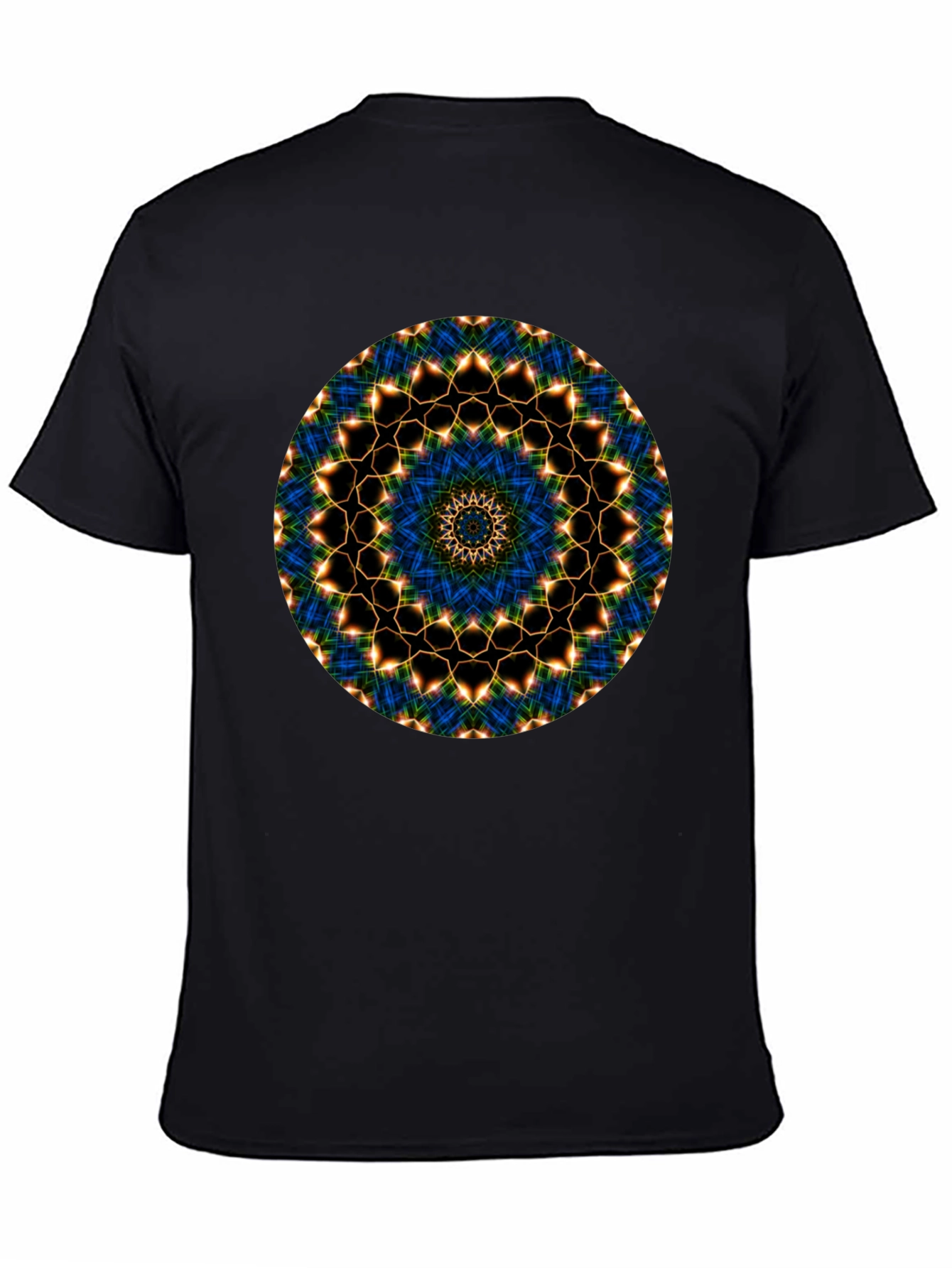 Black Mandala Graphic Tee - Black Cotton Blend view 4