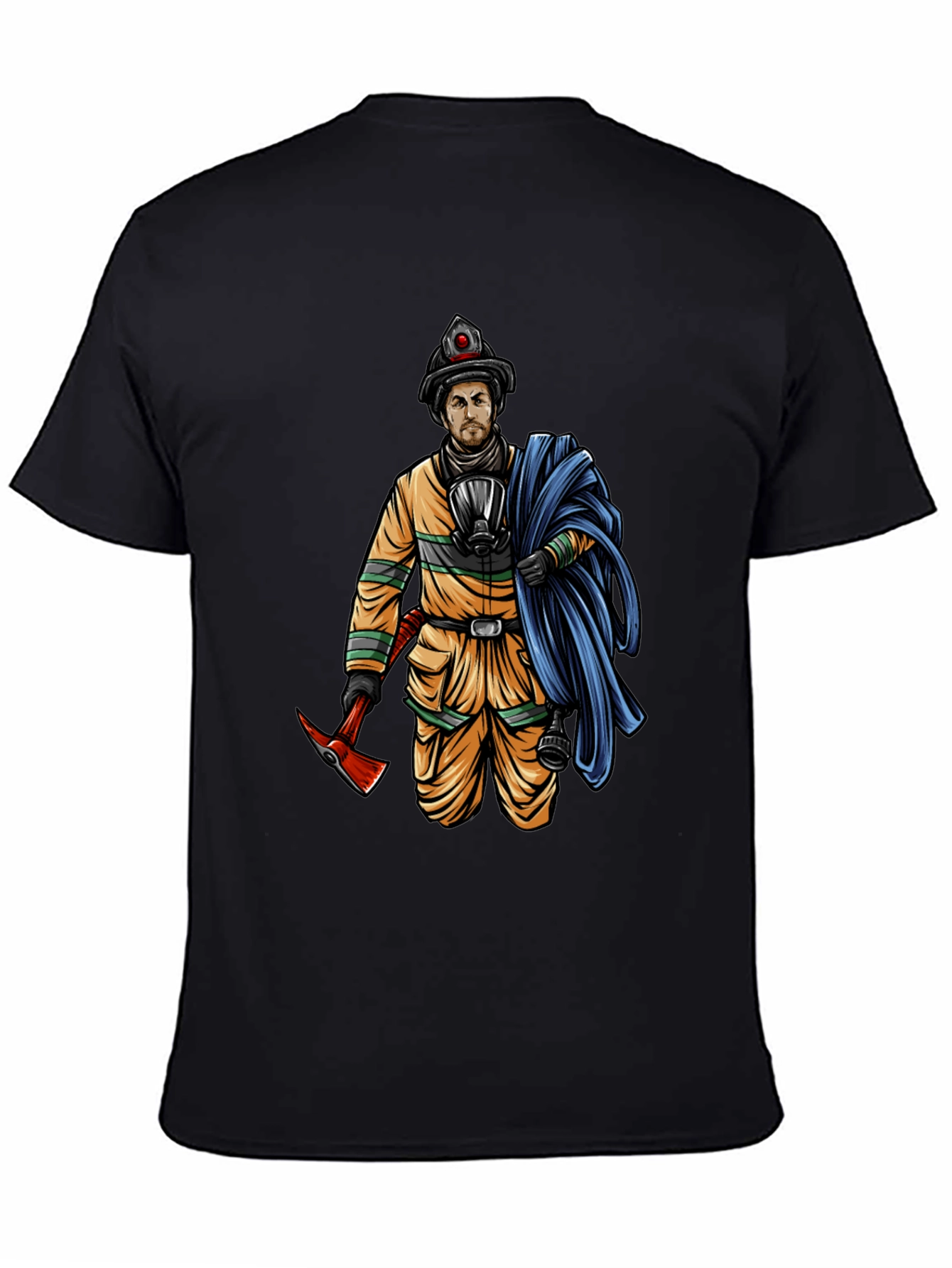 Black Firefighter Graphic Tee - Heroic Design view 4
