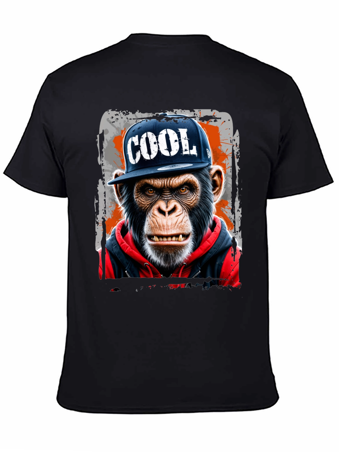 Black Cool Ape Graphic Tee - Urban Style T-Shirt view 4