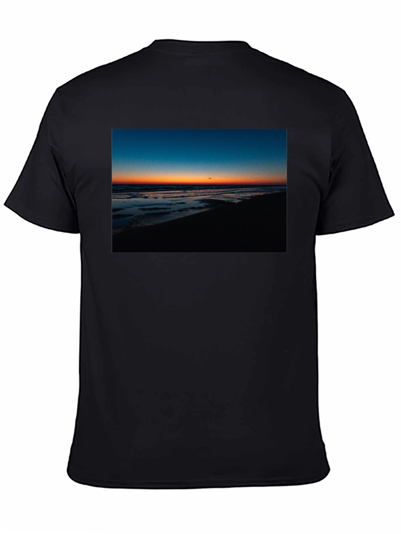 Black Sunset Beach Graphic Tee - Comfort Fit Black T-Shirt view 4