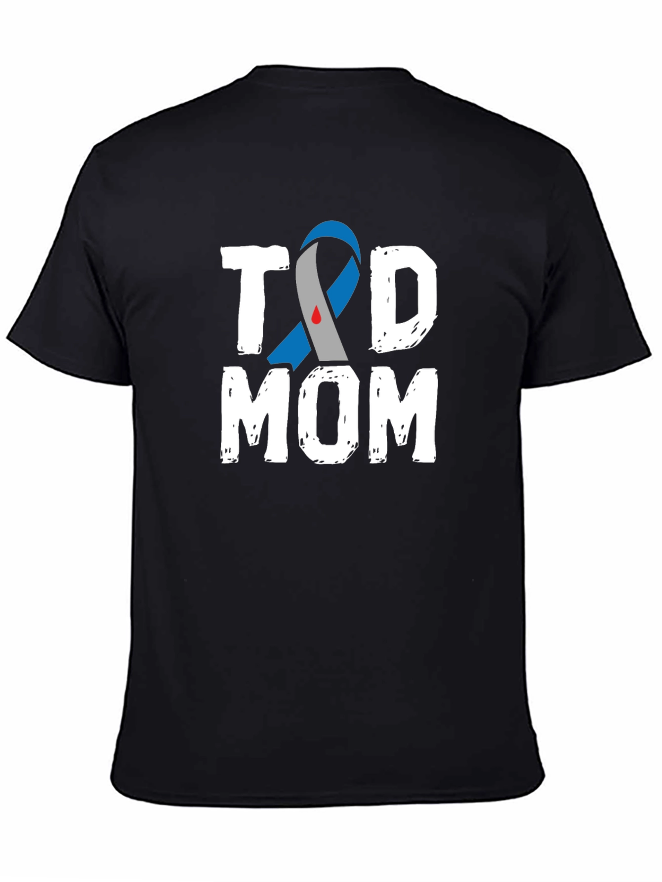 Black T1D Mom Awareness T-Shirt - Black view 4