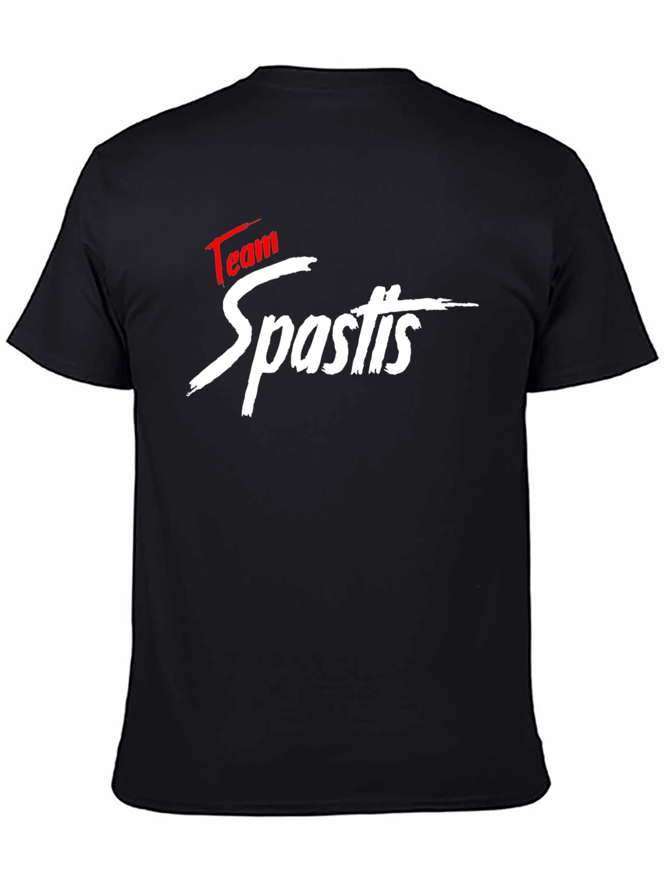 Black Team Spastis Graphic Black T-Shirt view 4