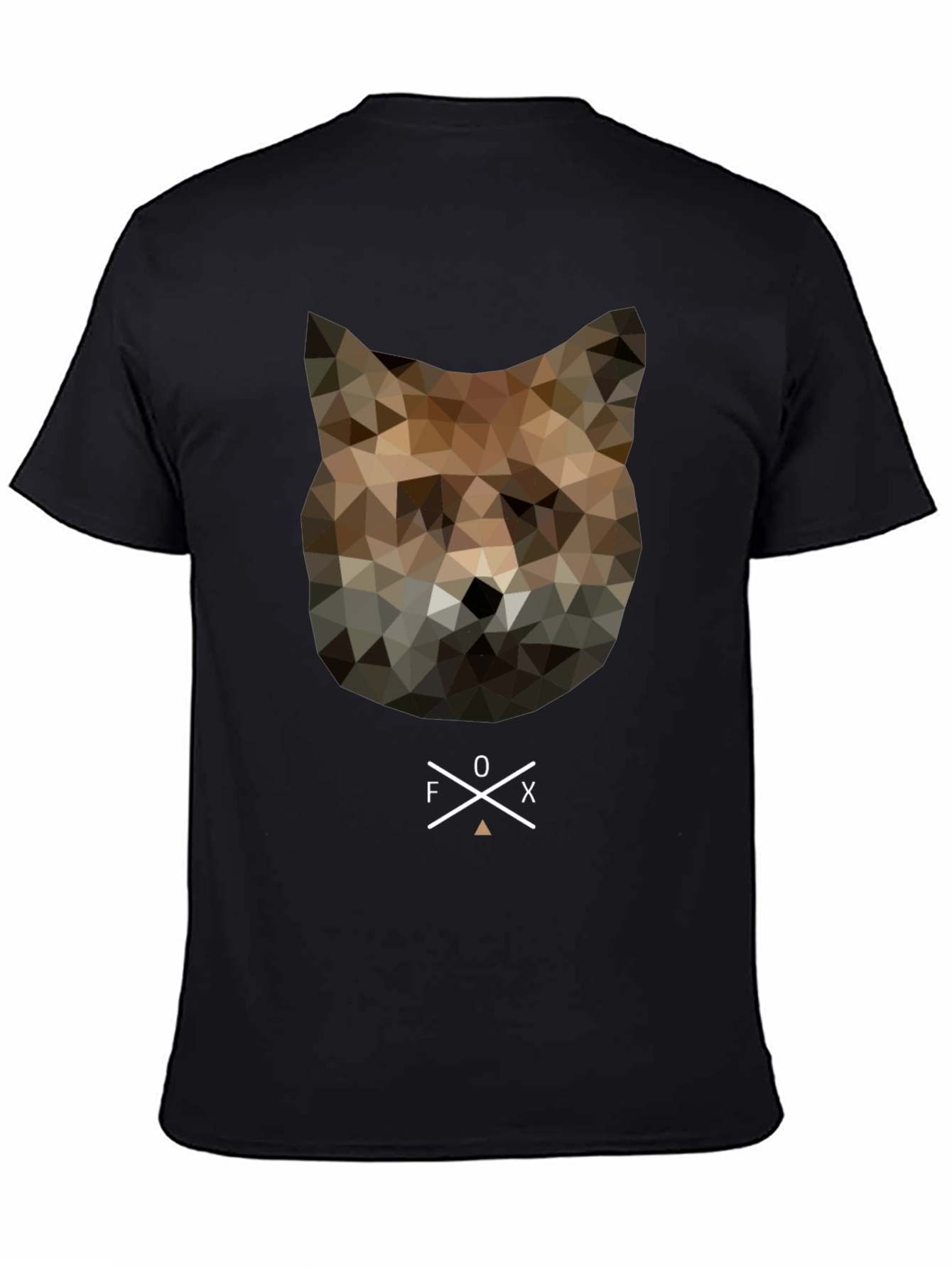 Black Geometric Fox Head Graphic Tee - Unique Men's T-Shirt view 4