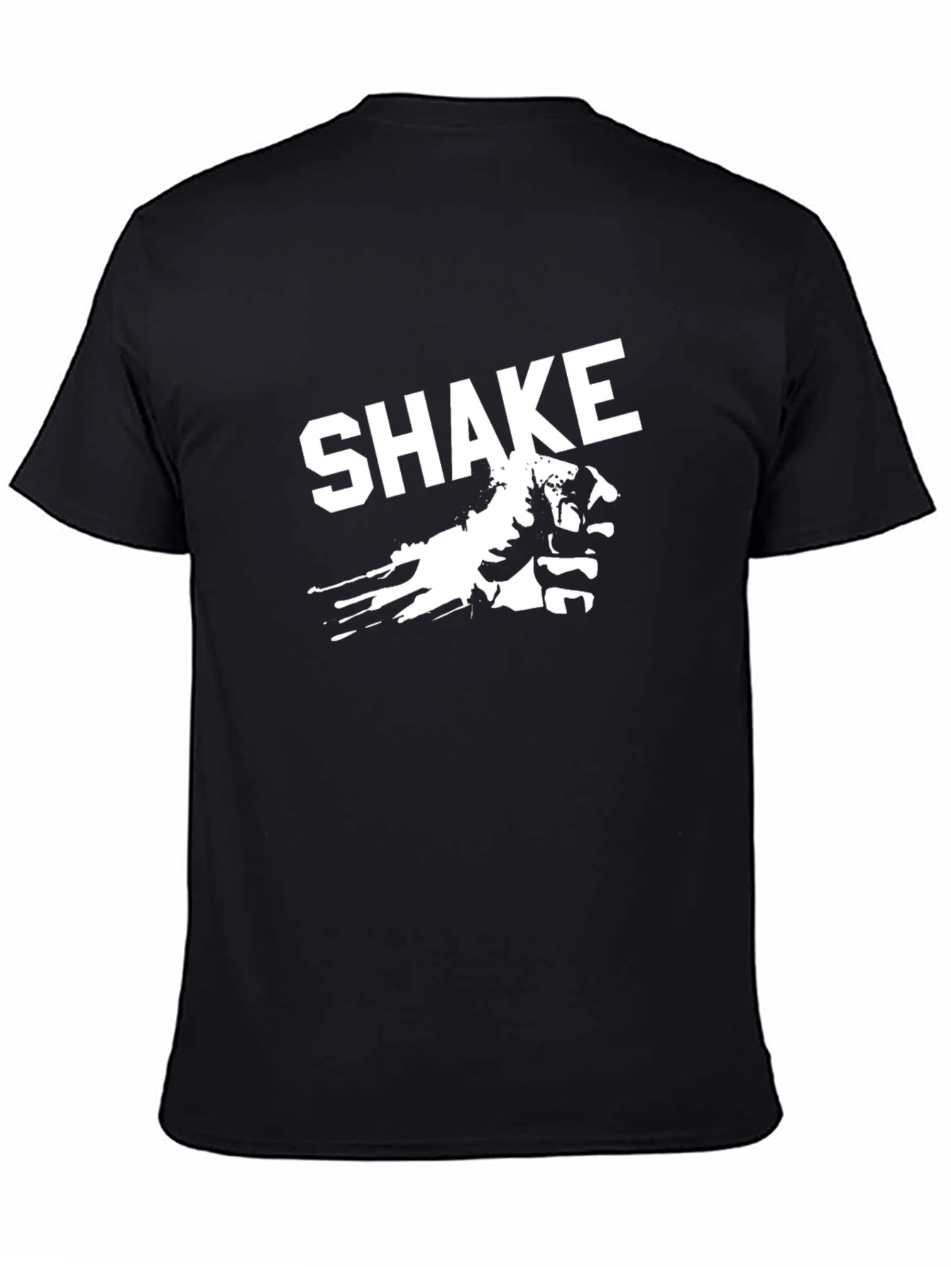 Black Shake Graphic Print Black T-Shirt view 4