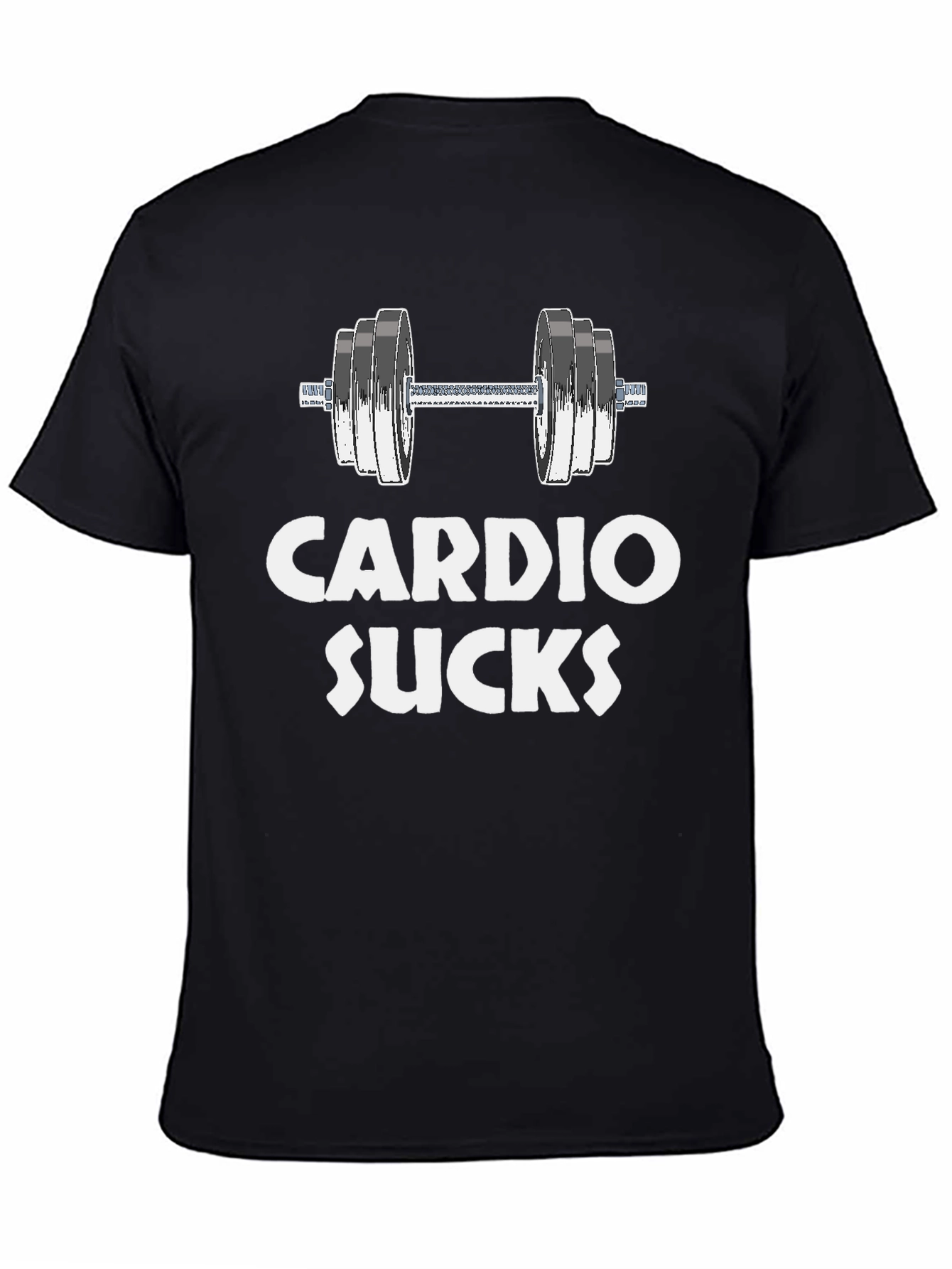 Black Cardio Sucks Gym T-Shirt - Funny Workout Tee view 4