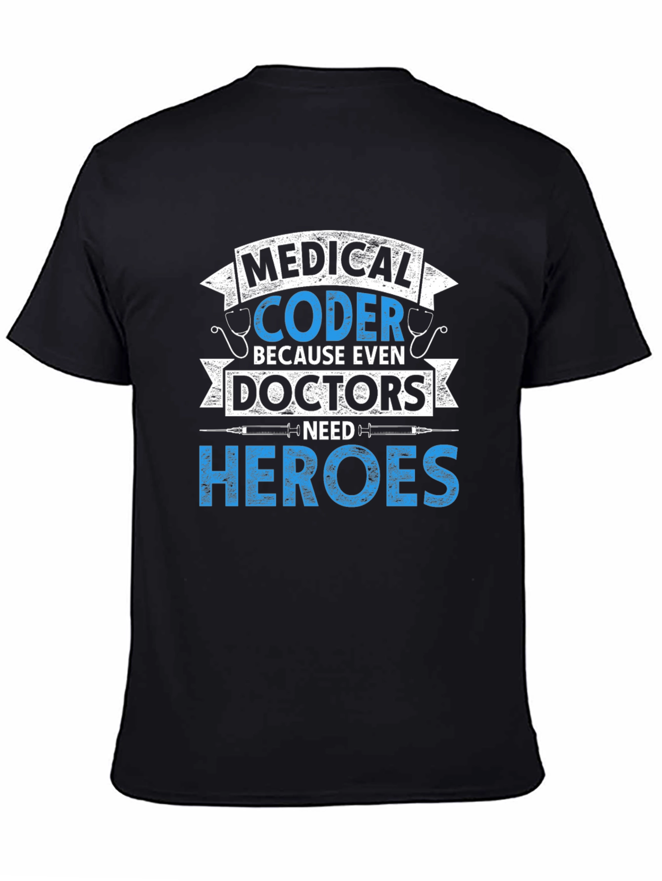 Black Medical Coder Hero T-Shirt view 4