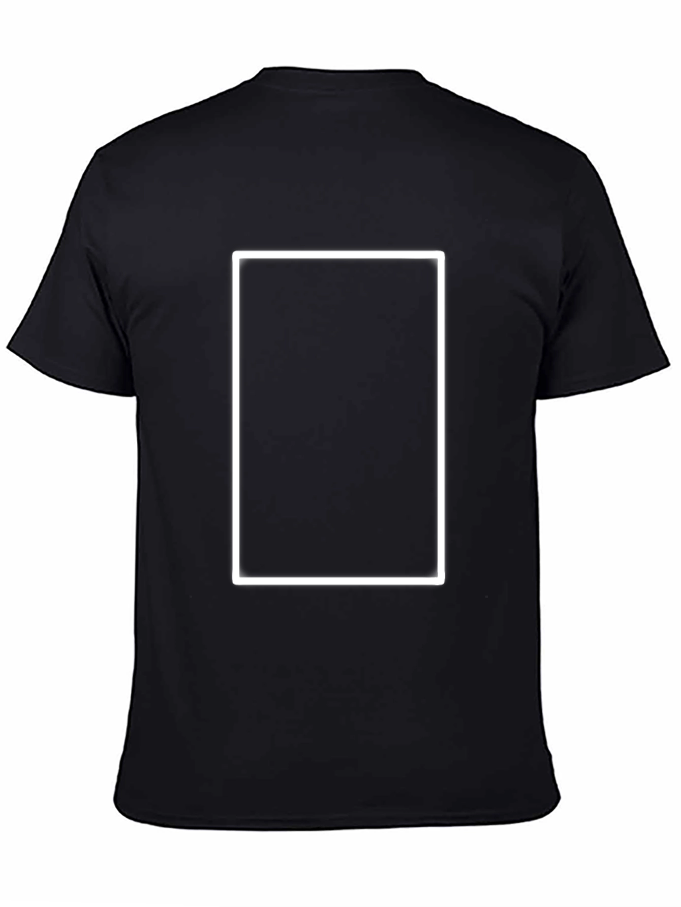 Black Black T-Shirt with White Rectangle view 4