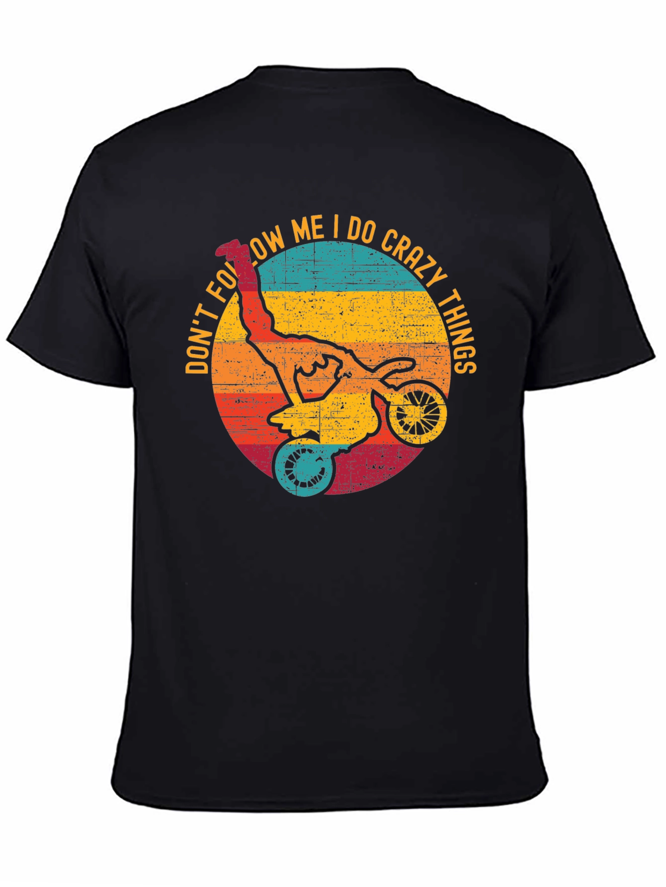 Black Crazy Things Motorcycle T-Shirt view 4