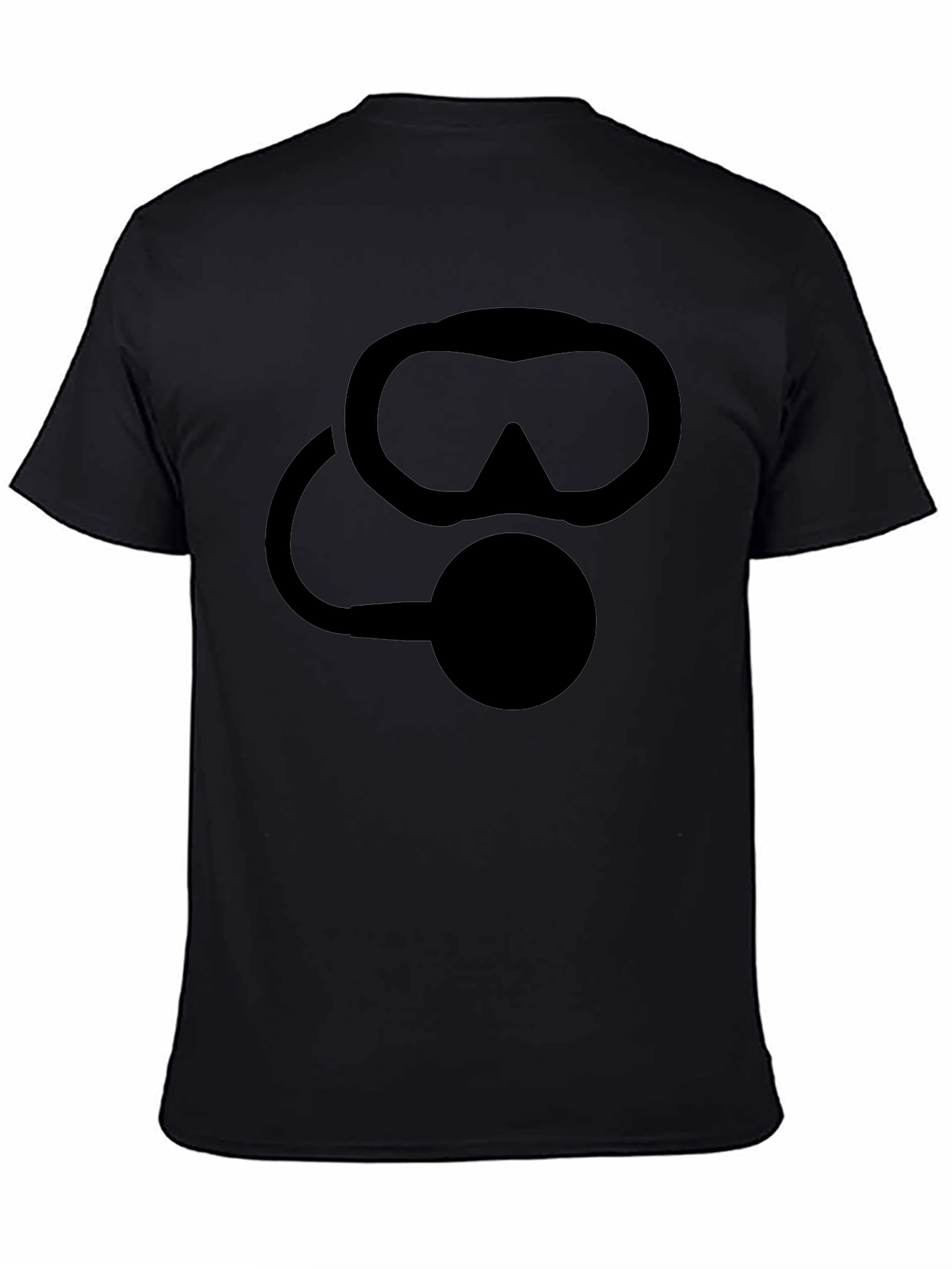 Black Scuba Diver Mask Graphic T-Shirt - Black view 4