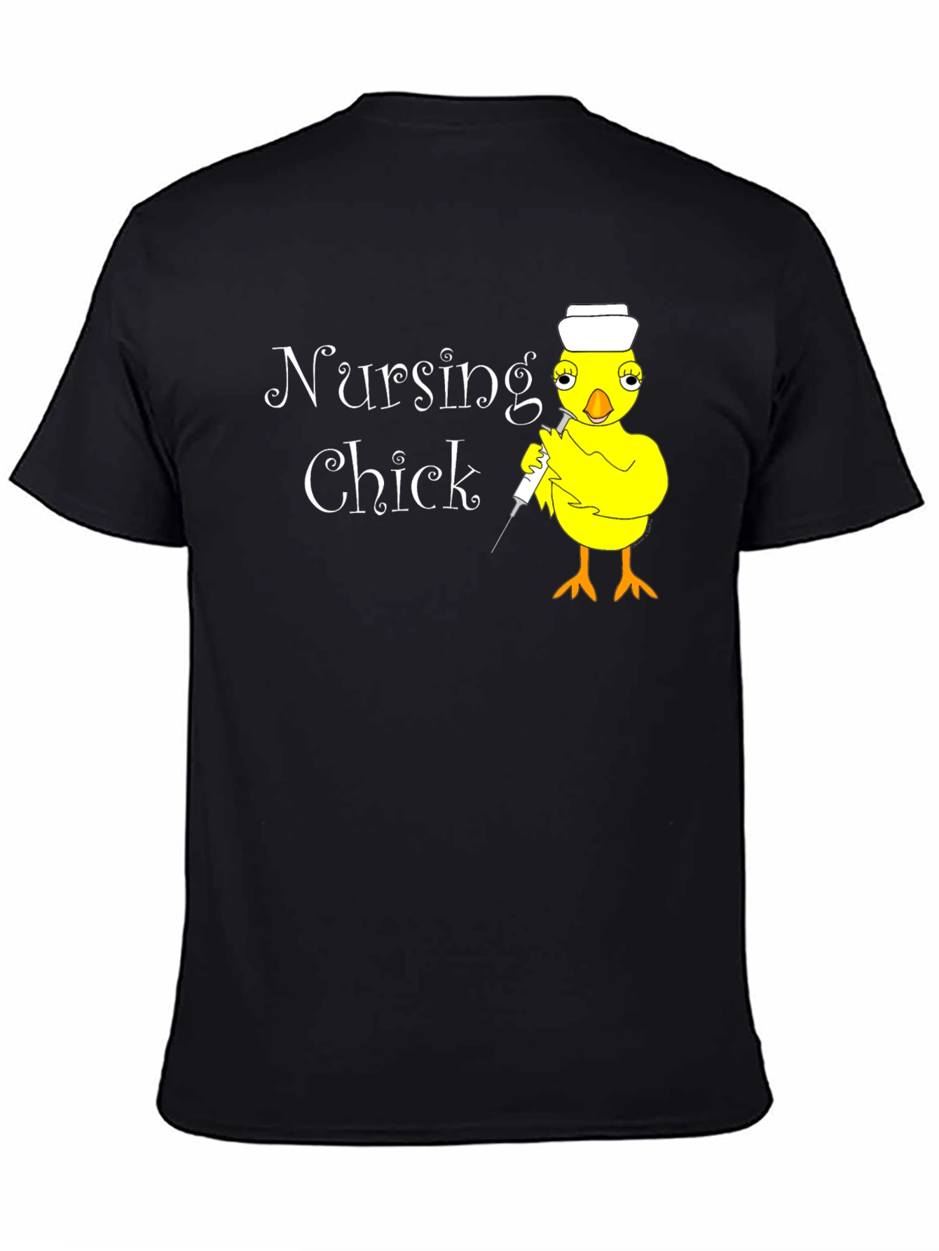Black Nursing Chick T-Shirt - Funny Nurse Apparel view 4