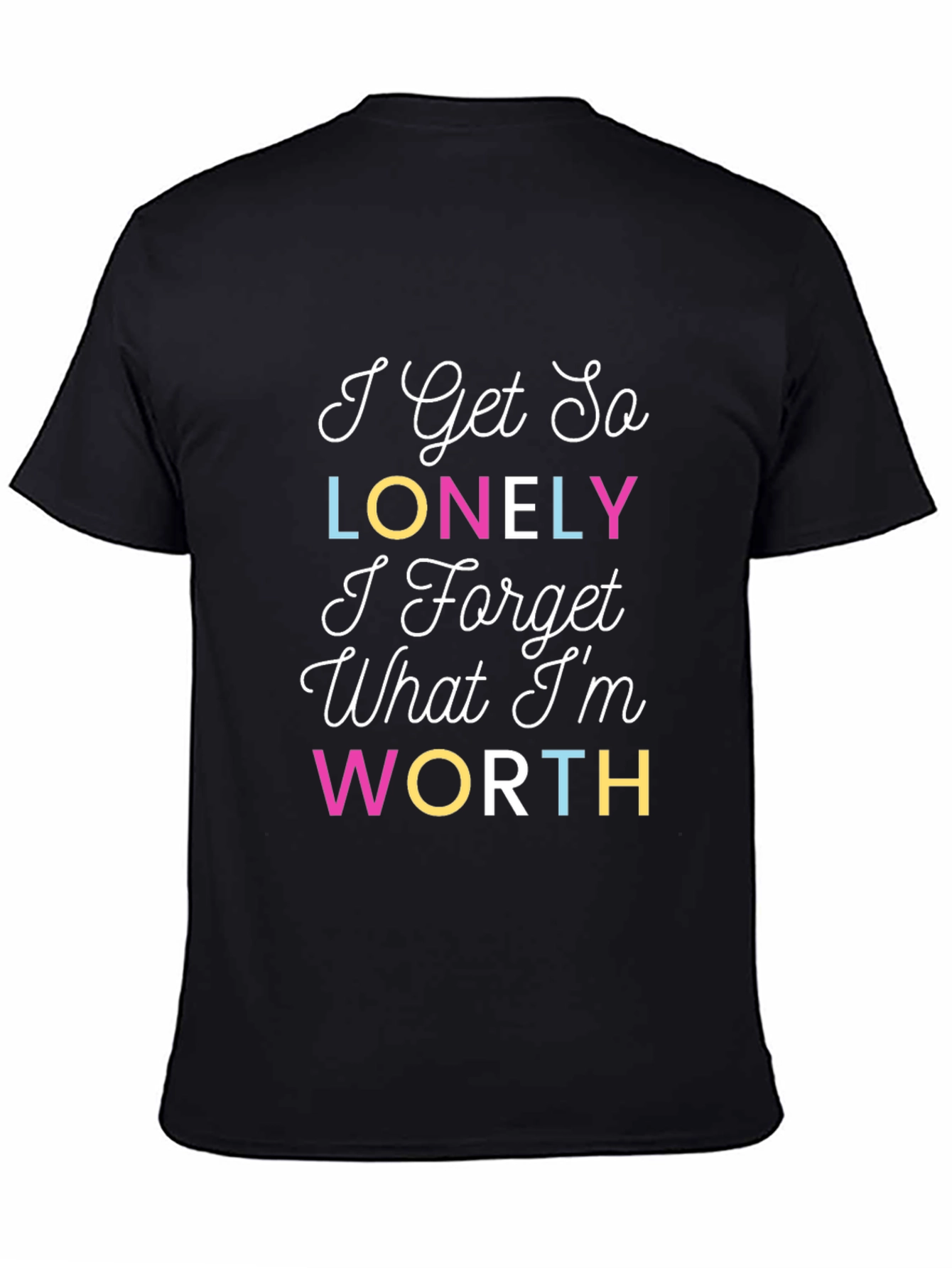 Black I Get So Lonely Graphic Tee - Black view 4