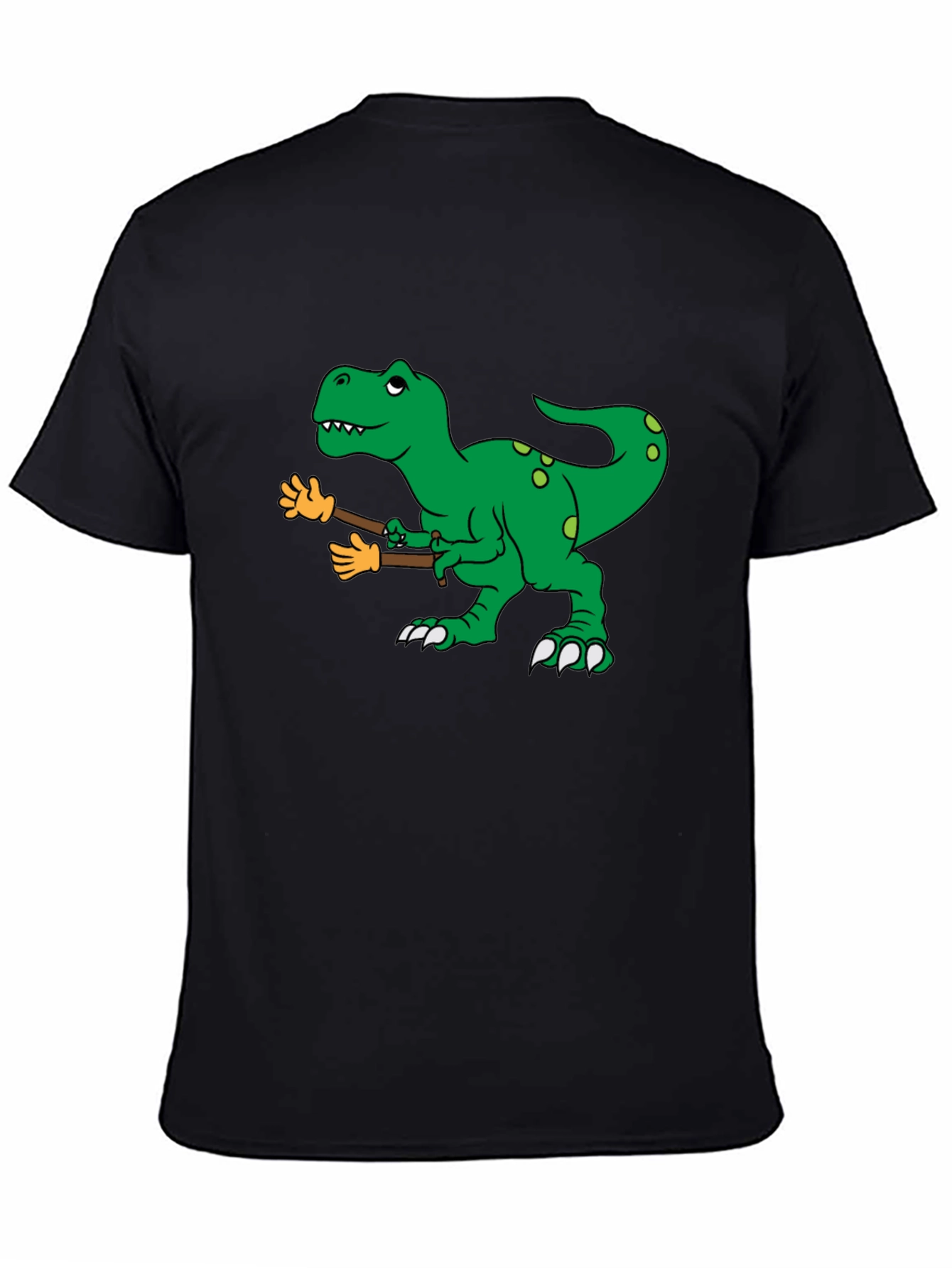 Black Dinosaur T-Rex with Fake Arms Funny Graphic Tee view 4