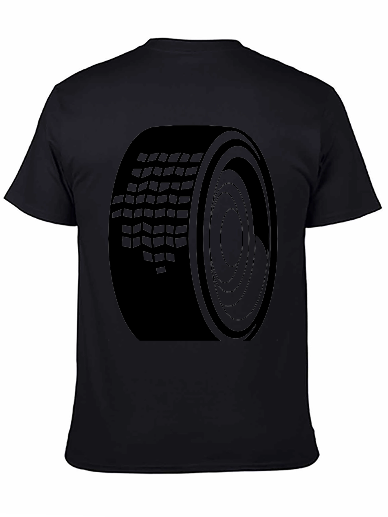 Black Black Tire Tread Graphic Tee - Modern Style view 4