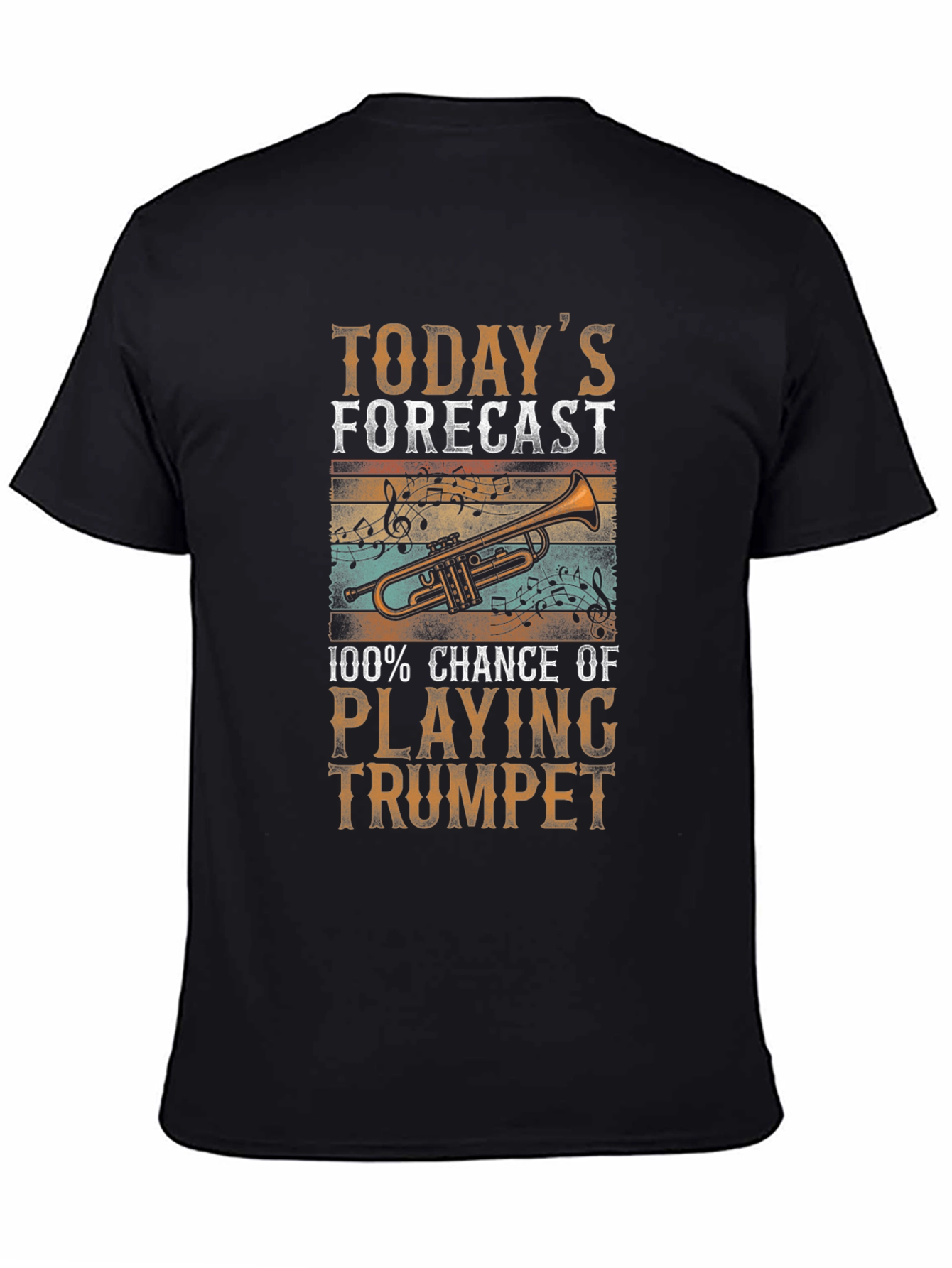 Black Trumpet Player T-Shirt - Today's Forecast view 4