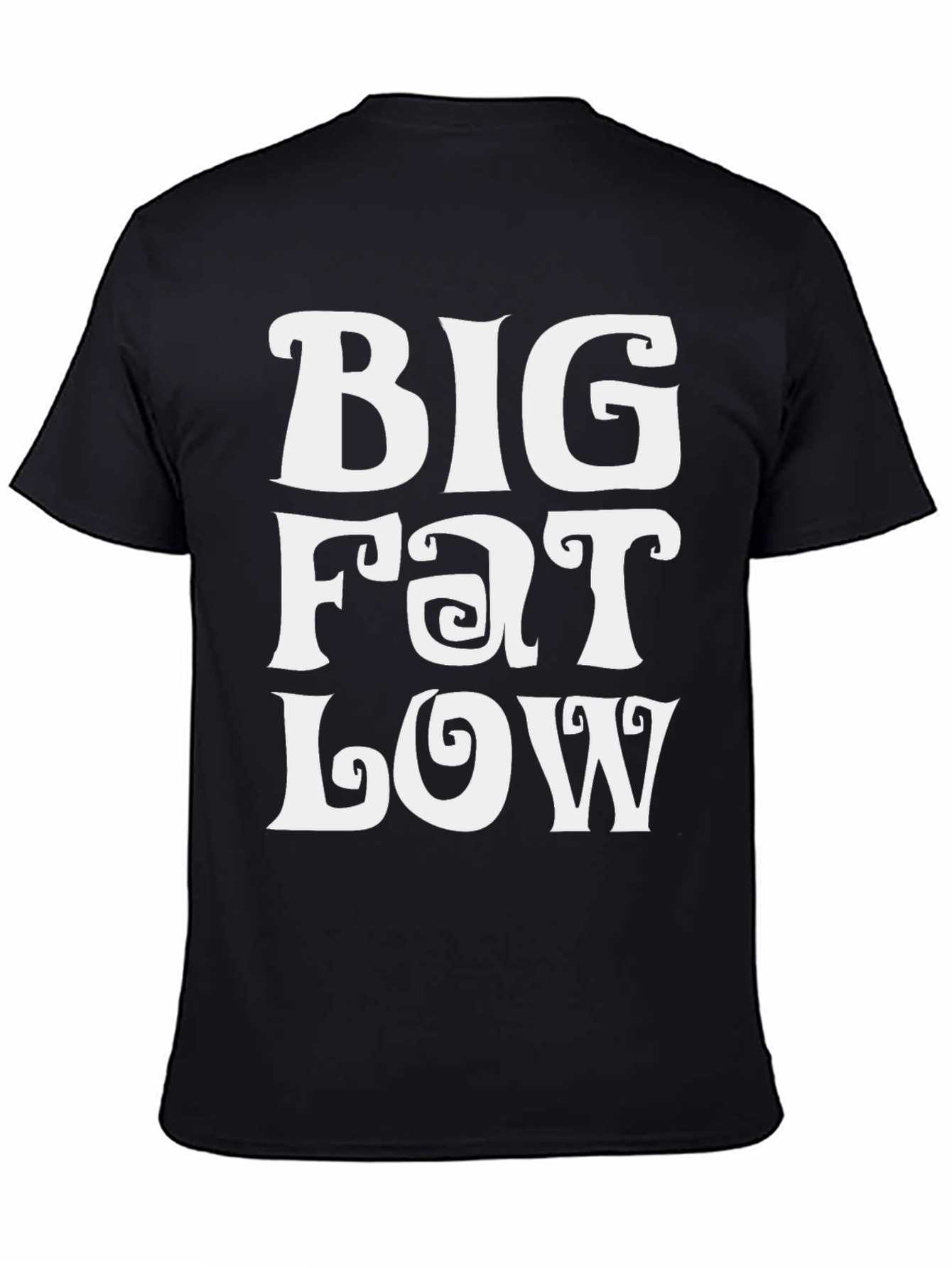Black Big Fat Low Funny Graphic Tee - Black Unisex T-Shirt view 4
