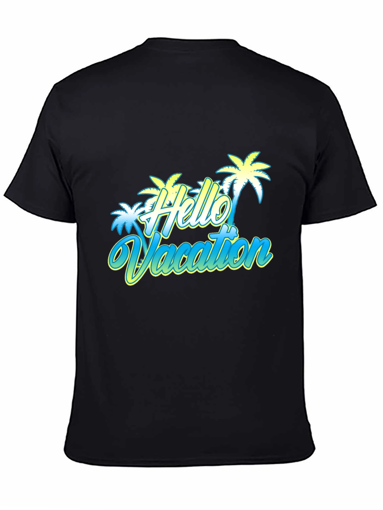 Black Hello Vacation Graphic T-Shirt view 4