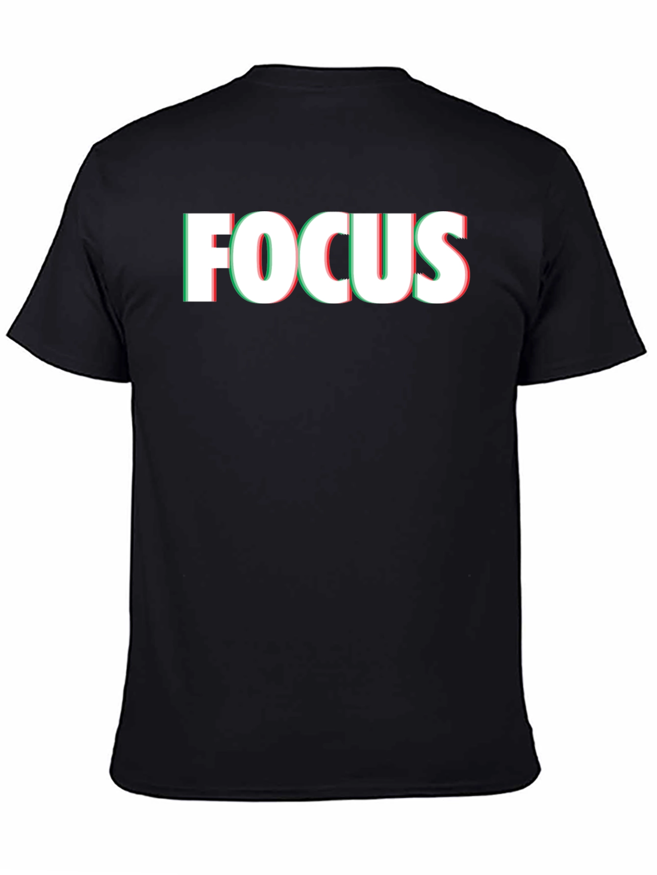 Black Focus Graphic Print Men's Black T-Shirt view 4