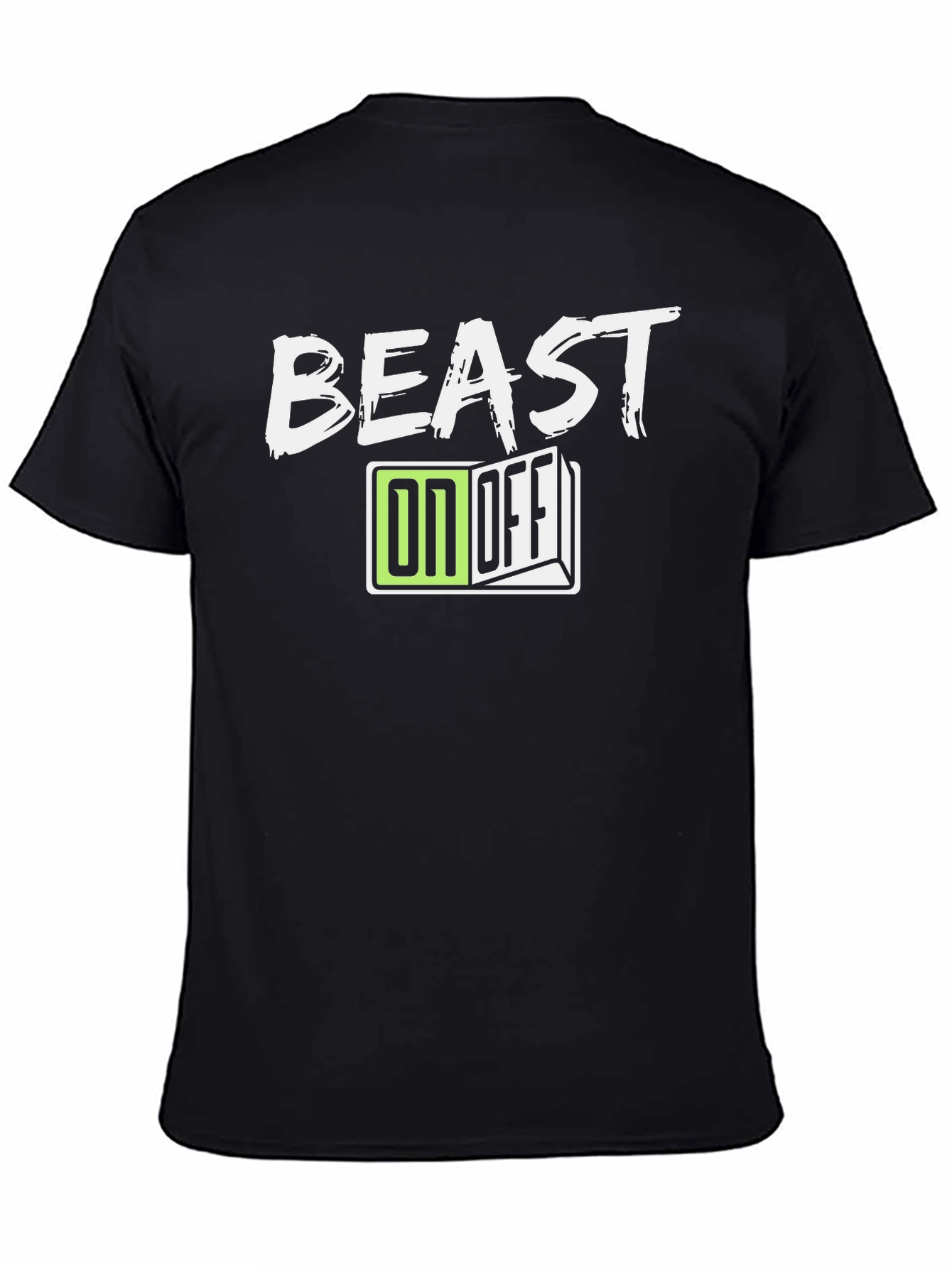 Black Beast On/Off Graphic Tee - Stylish Men's Black T-Shirt view 4