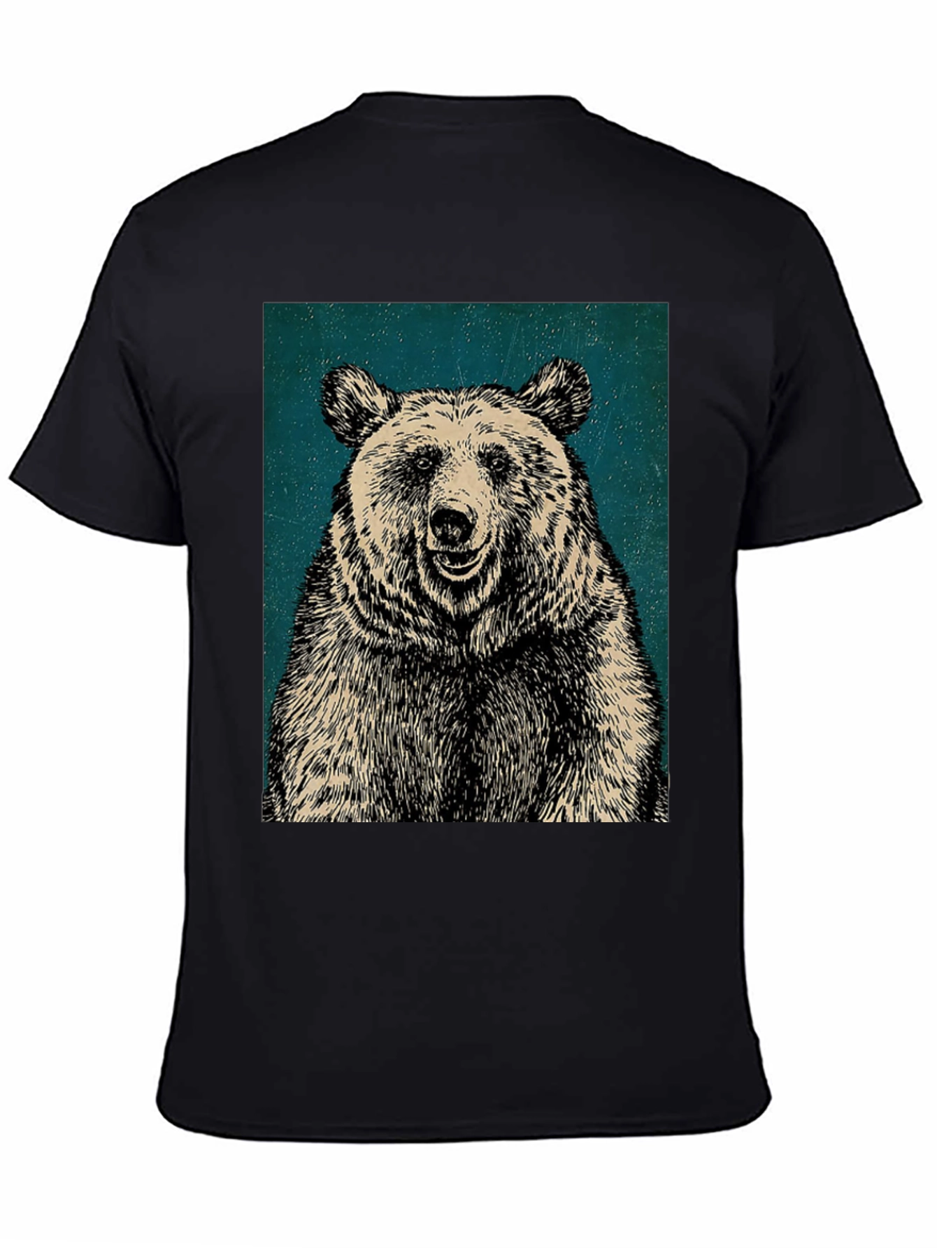 Black Men's Black Bear Graphic T-Shirt view 4